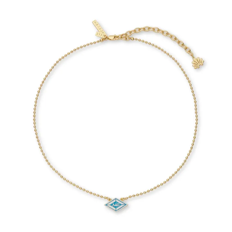 GOLD ALPHA DELTA PI CHARM NECKLACE sold by Lele Sadoughi