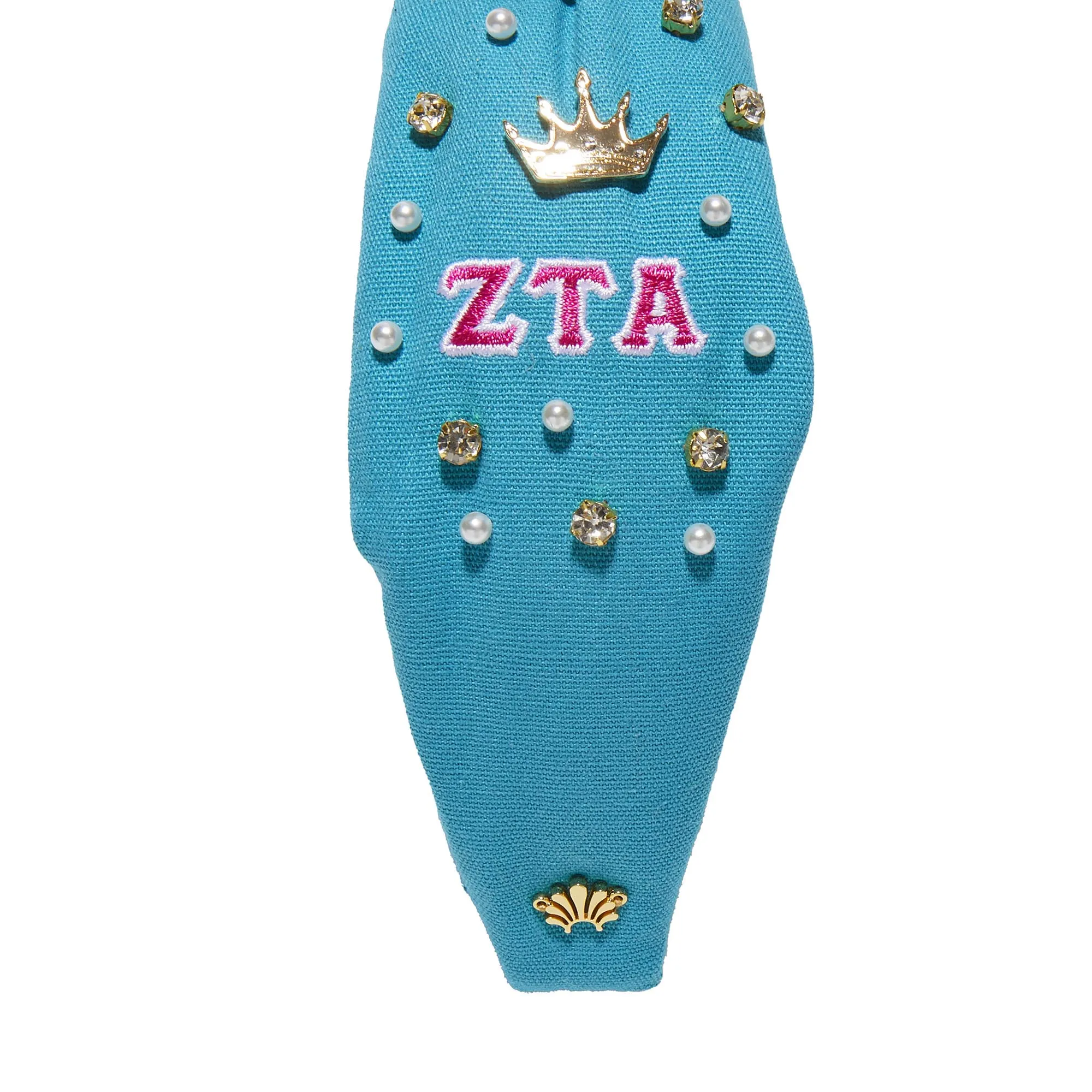 TURQUOISE ZETA TAU ALPHA KNOTTED HEADBAND sold by Lele Sadoughi product image thumbnail 5