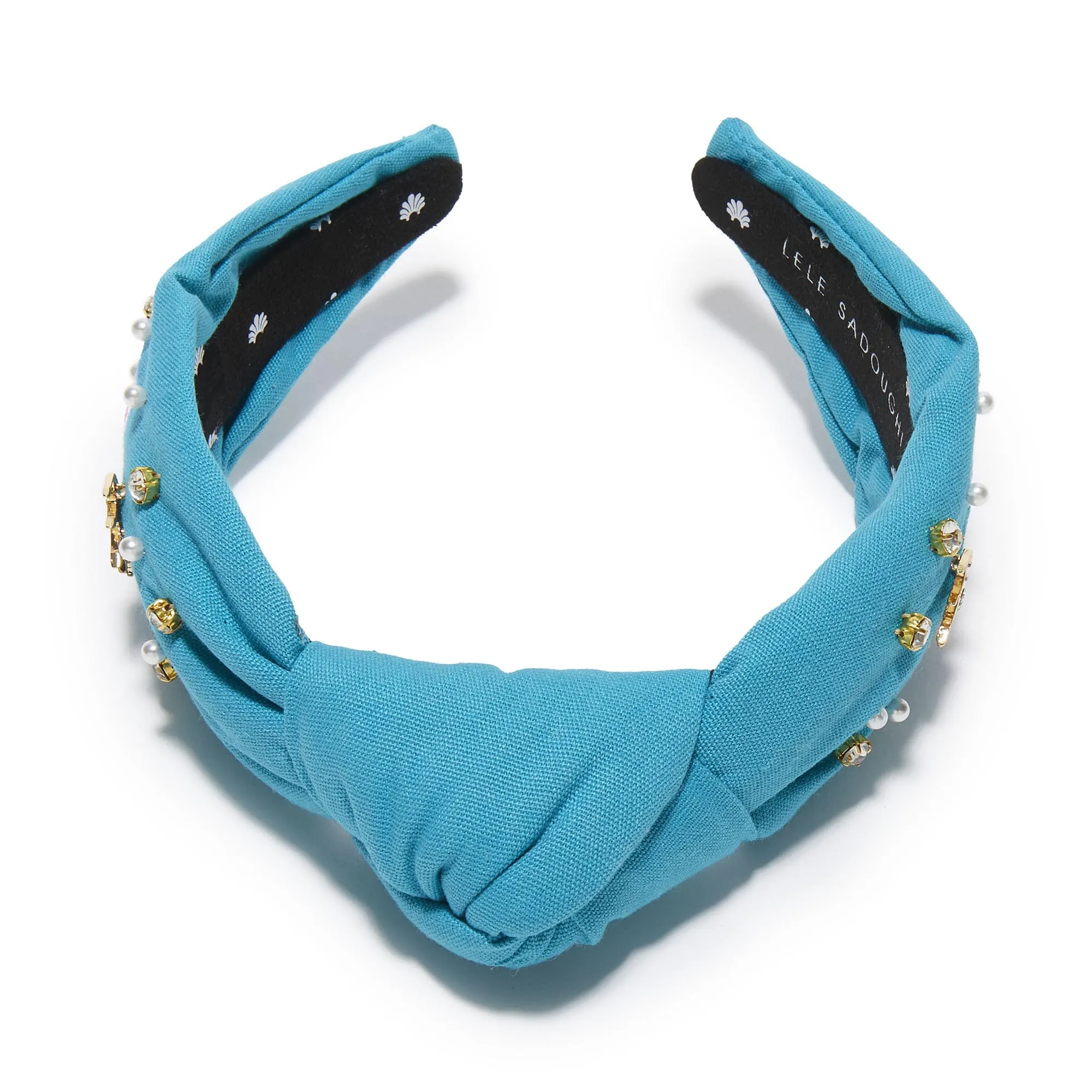 TURQUOISE ZETA TAU ALPHA KNOTTED HEADBAND sold by Lele Sadoughi product image thumbnail 3