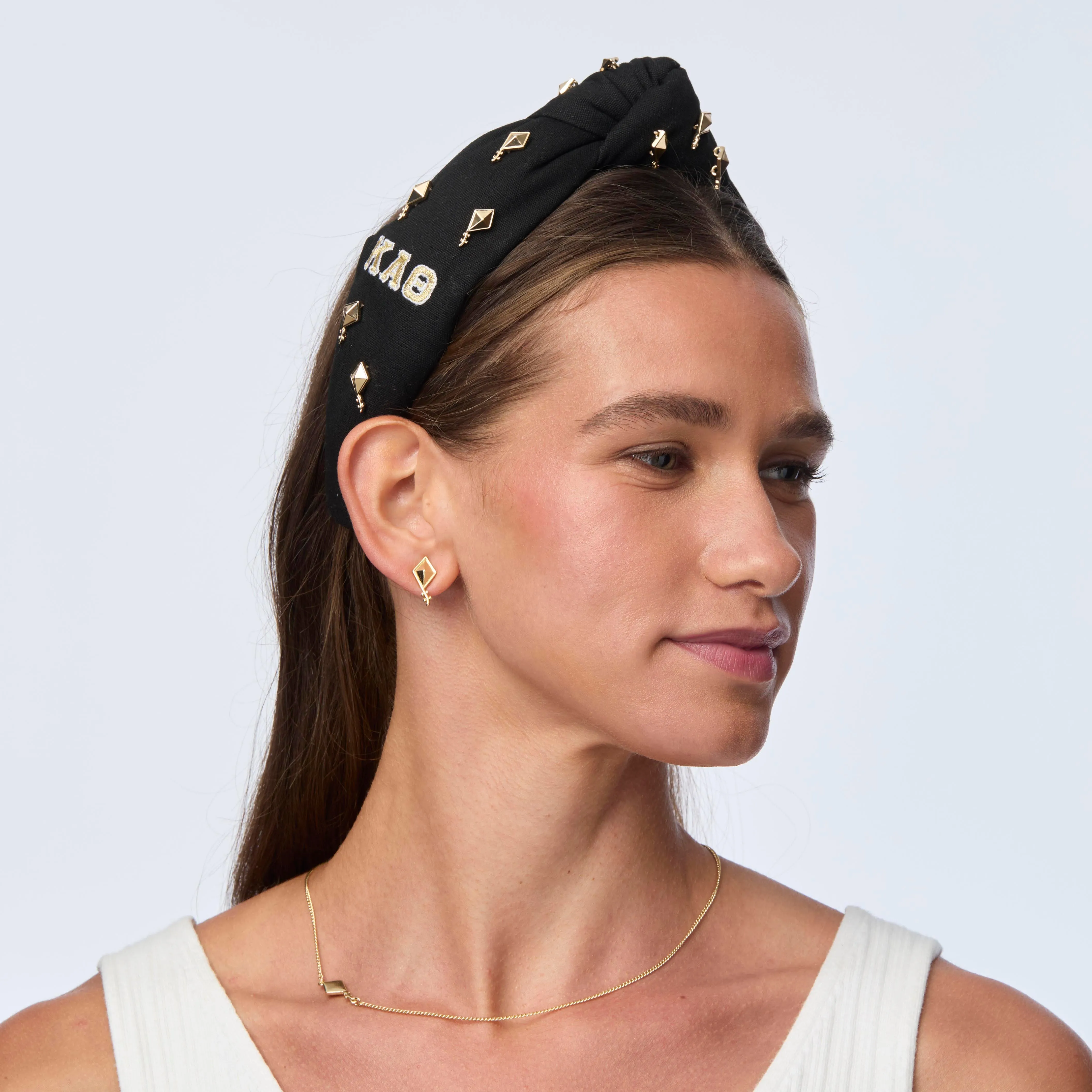 KAPPA ALPHA THETA KNOTTED HEADBAND sold by Lele Sadoughi product image thumbnail 4