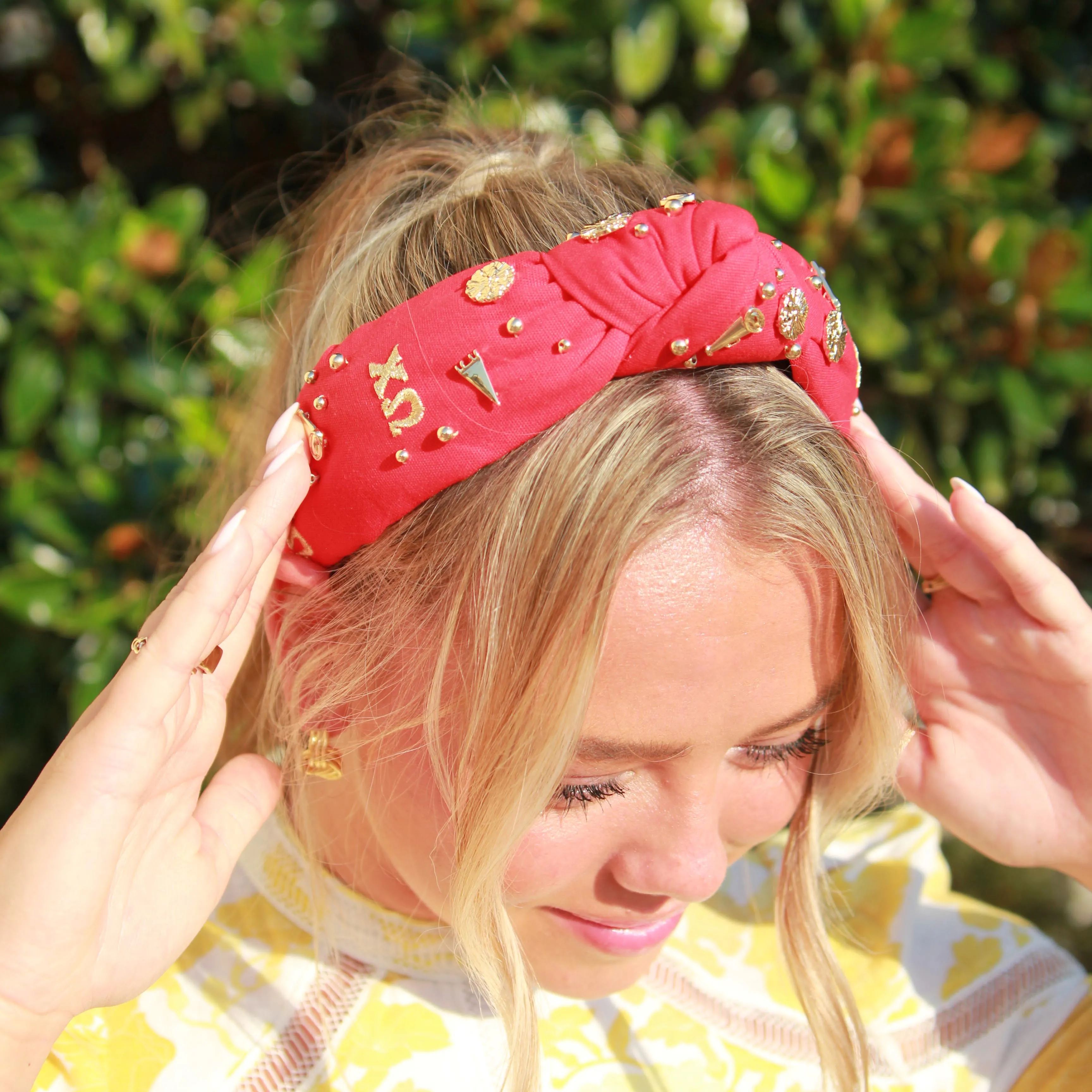 CHI OMEGA KNOTTED HEADBAND sold by Lele Sadoughi product image thumbnail 4
