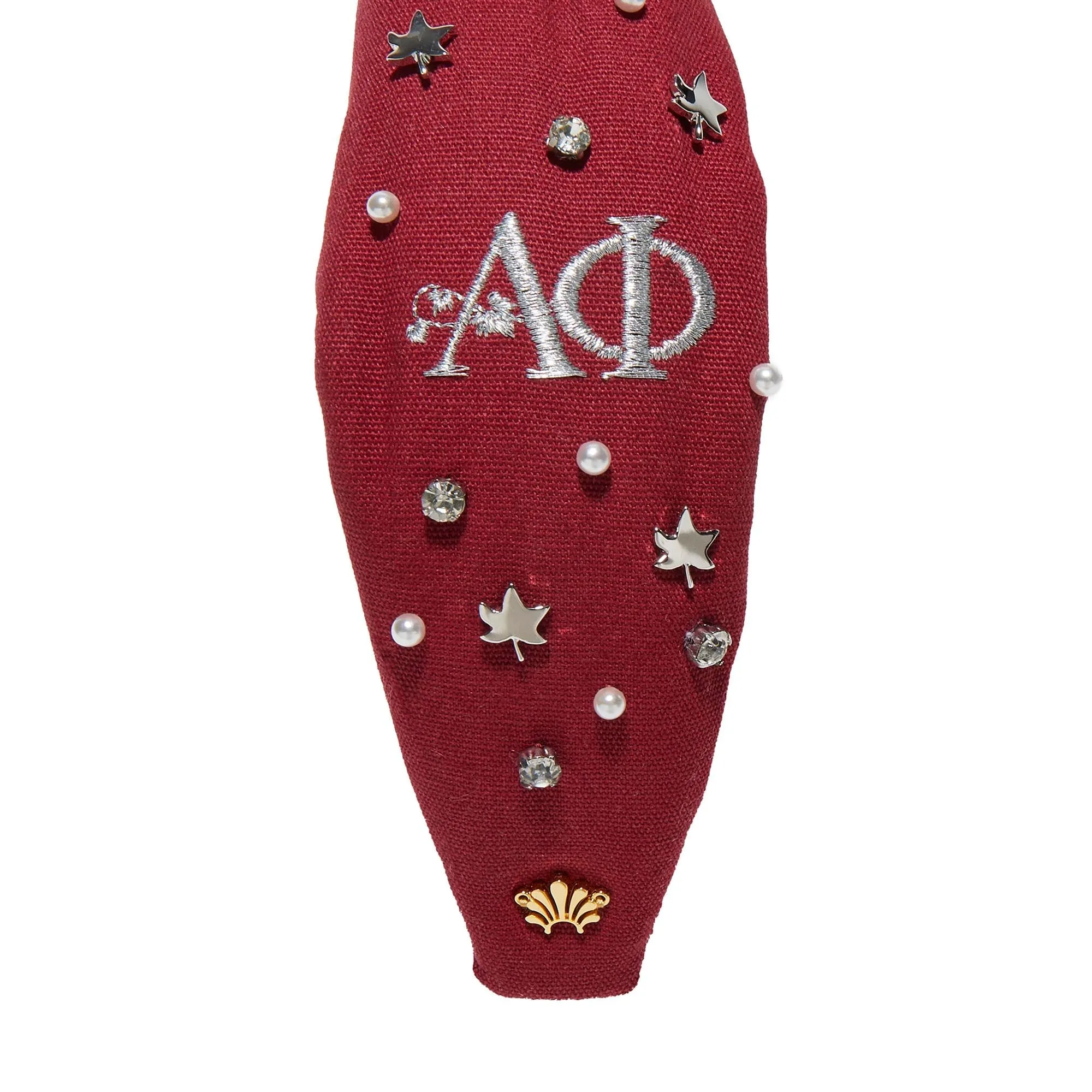 WINE ALPHA PHI KNOTTED HEADBAND sold by Lele Sadoughi product image thumbnail 5