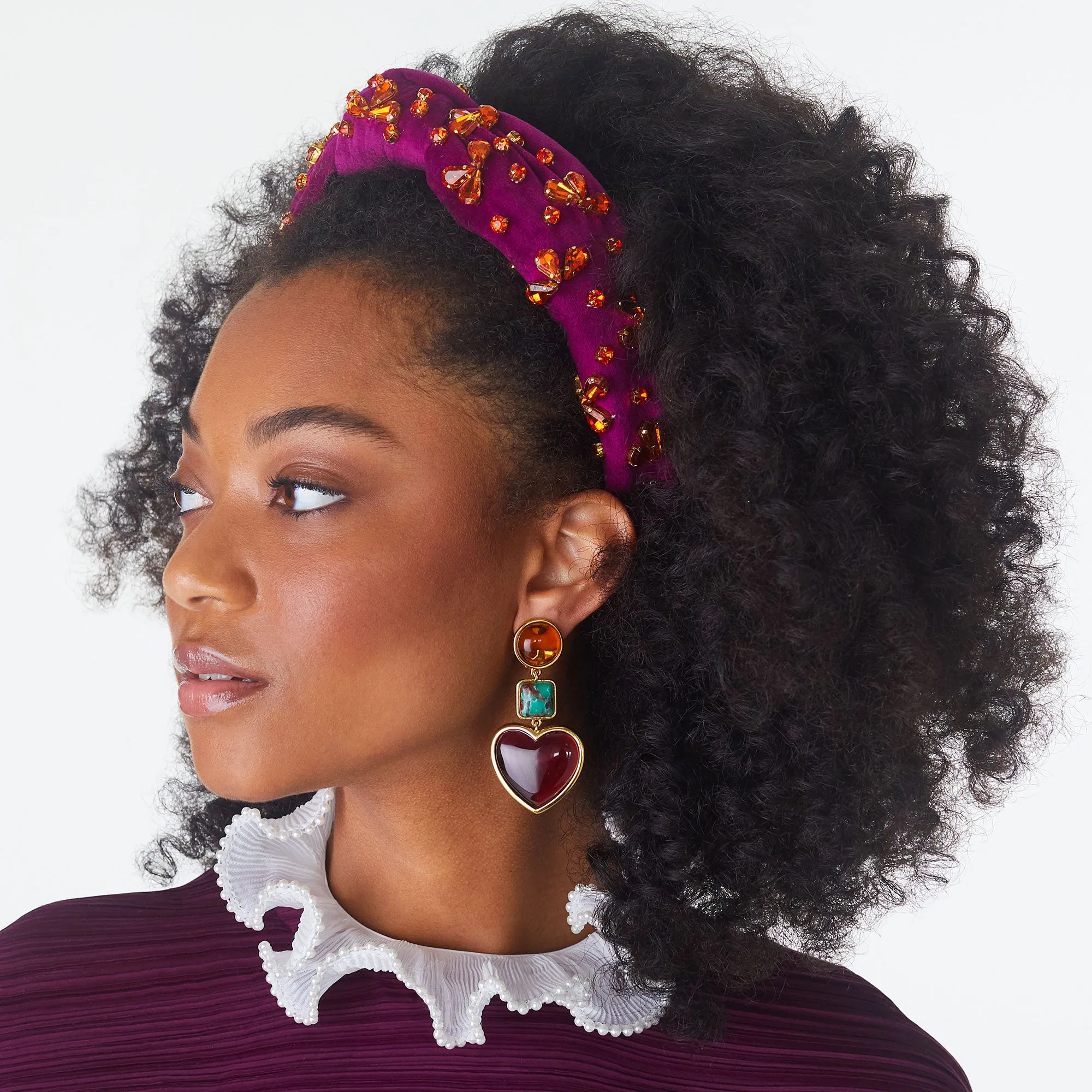 IVORY JULIANA PEARL FRAMED HIGH-NECK COLLAR sold by Lele Sadoughi product image thumbnail 4