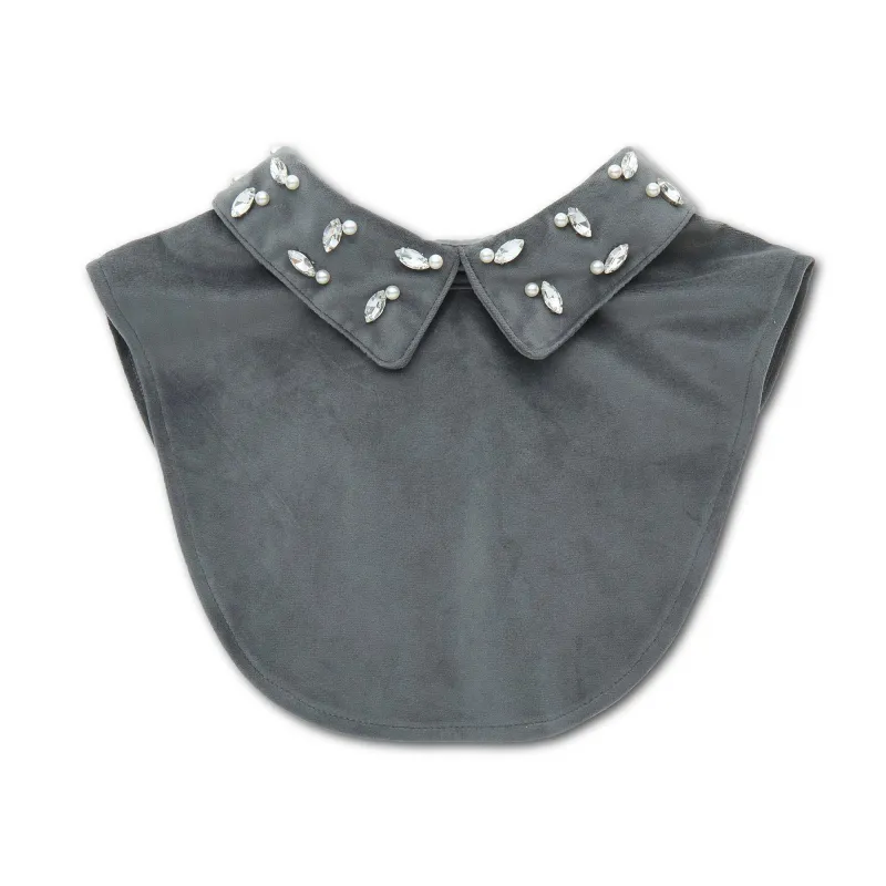 SLATE GRAY CRYSTAL GRID COLLAR sold by Lele Sadoughi