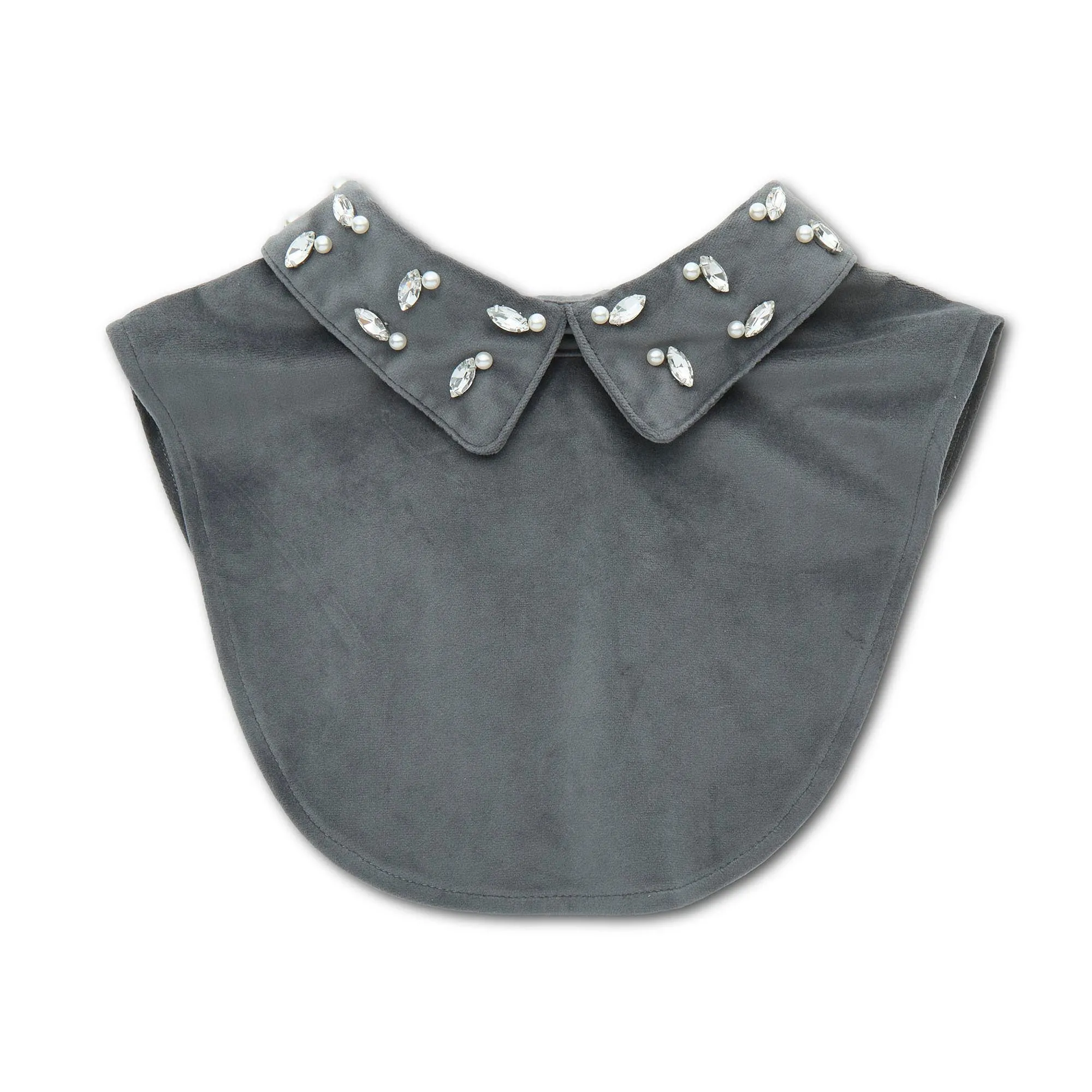 SLATE GRAY CRYSTAL GRID COLLAR sold by Lele Sadoughi