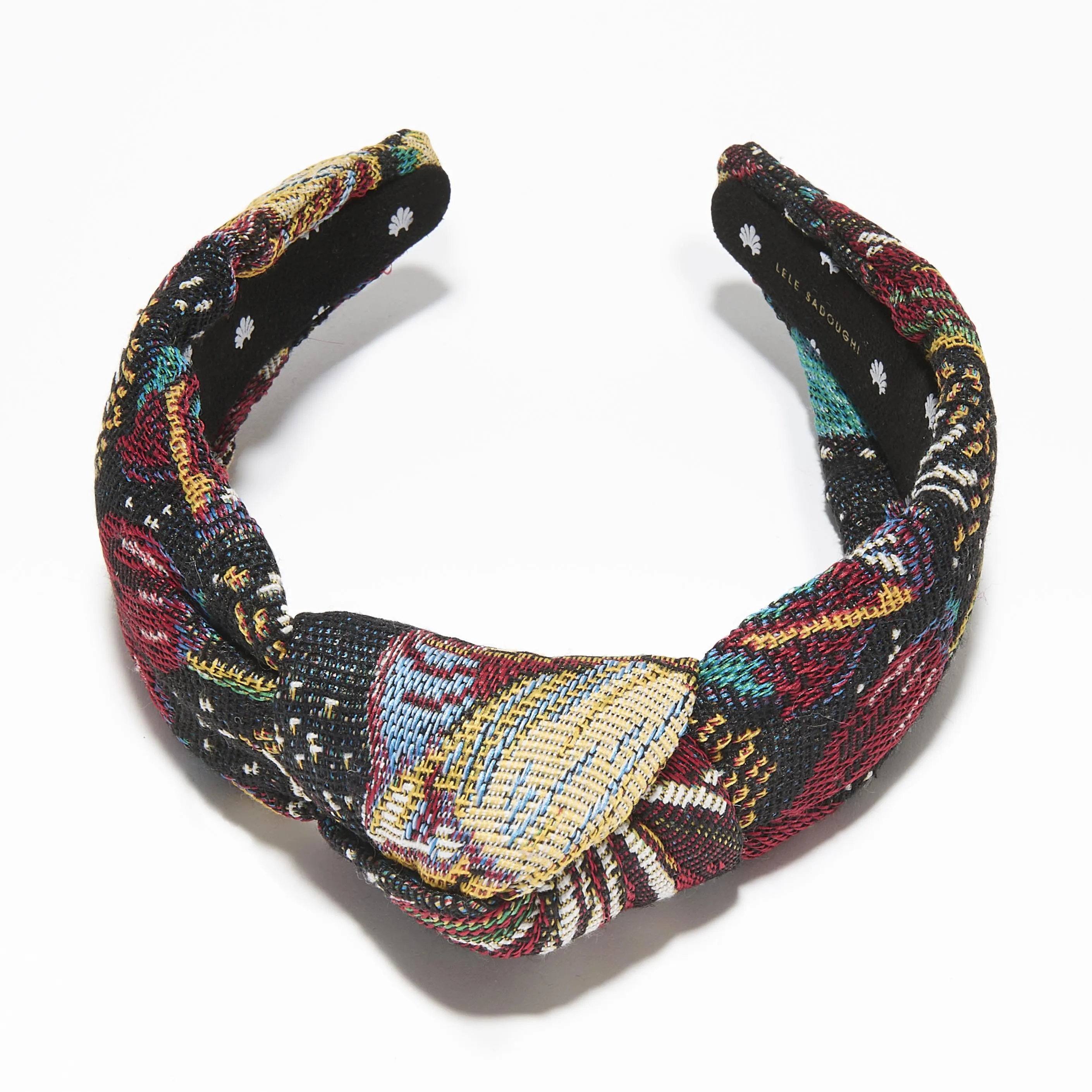 BLACK FOREST KNOTTED FLORAL JACQUARD HEADBAND sold by Lele Sadoughi product image thumbnail 2