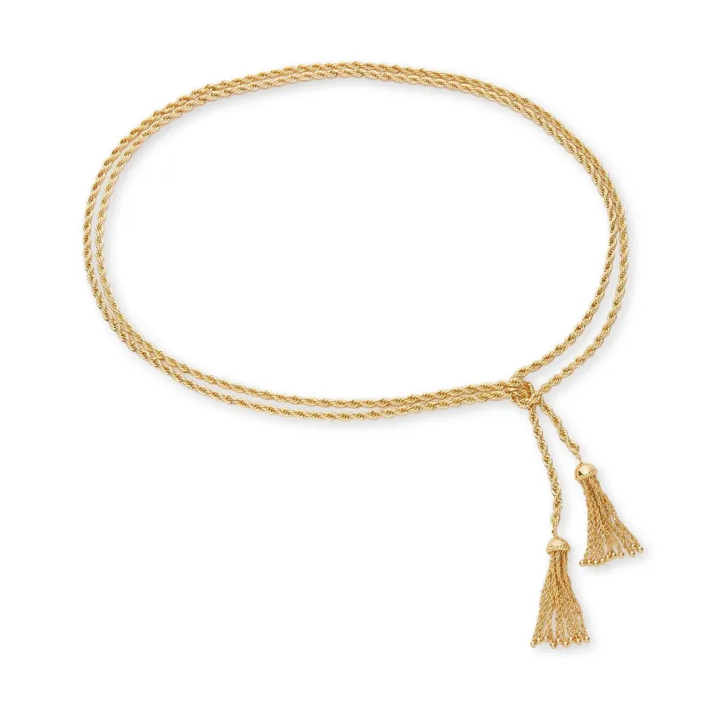 GOLD CHATEAU ROPE TASSEL BELT made by Lele Sadoughi