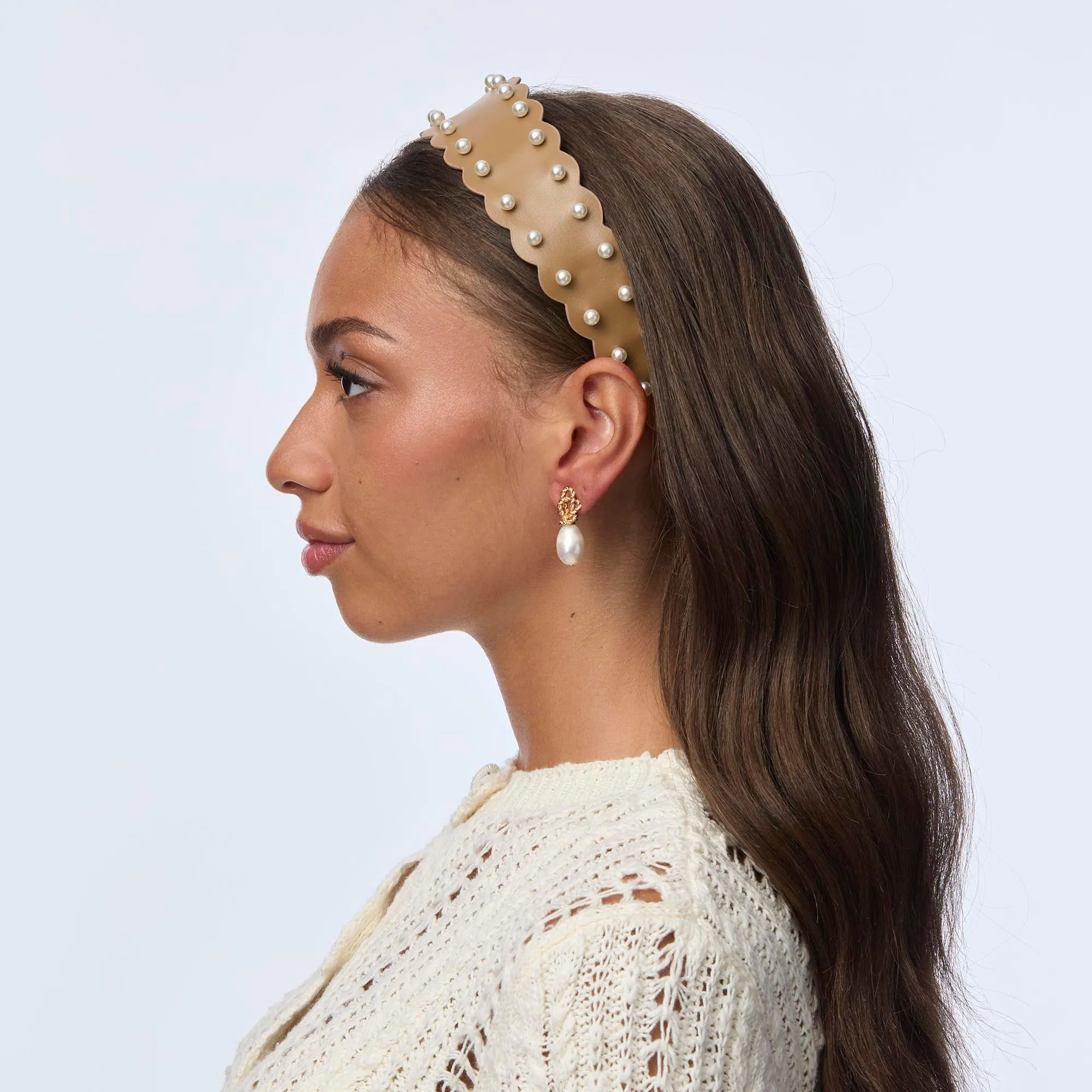 CARAMEL WAVY BESSETTE HEADBAND sold by Lele Sadoughi product image thumbnail 4