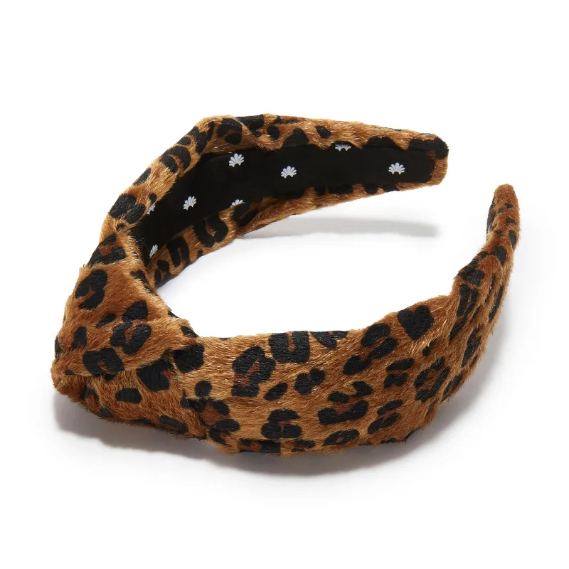 LEOPARD KNOTTED FAUX PONYHAIR HEADBAND sold by Lele Sadoughi
