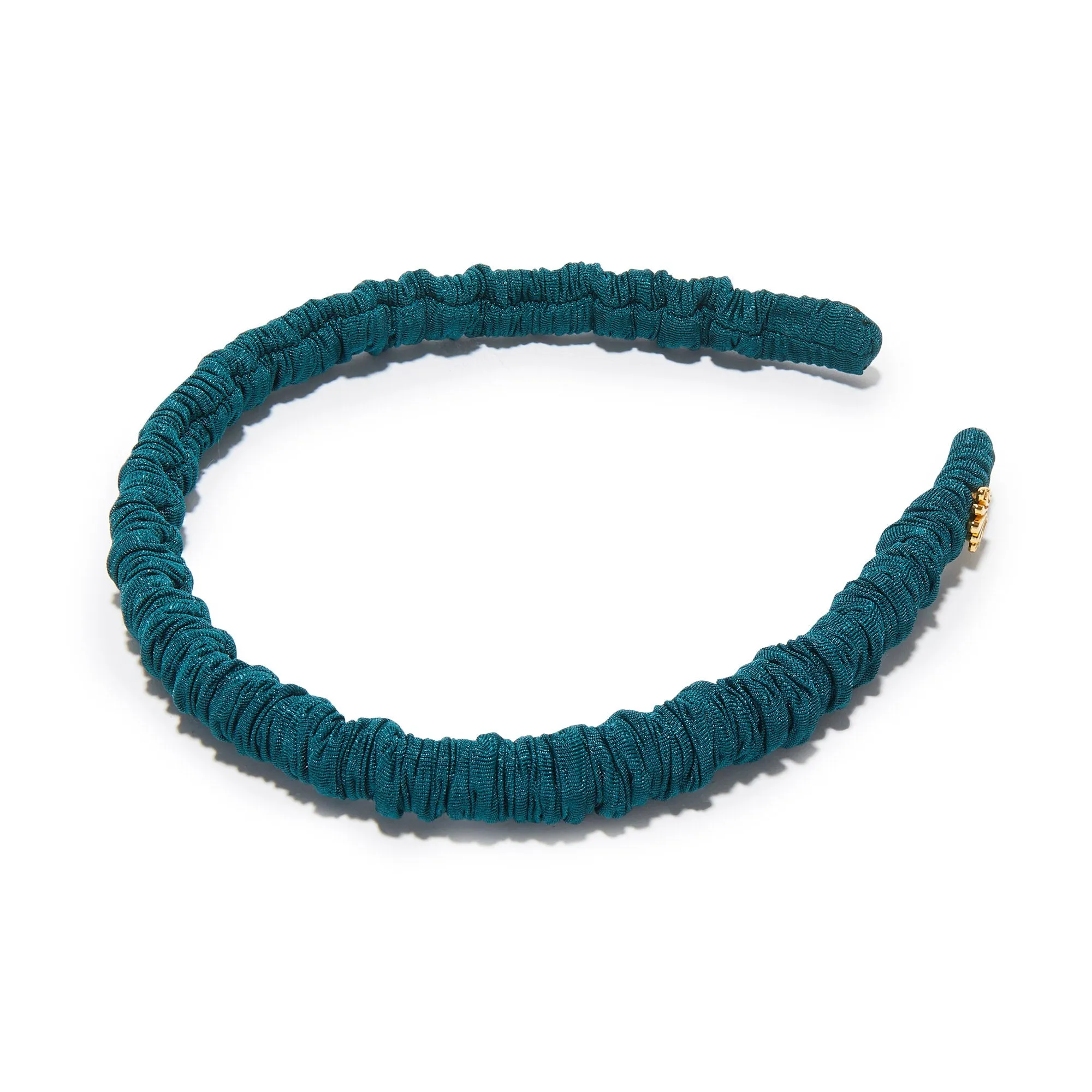 PEACOCK JESSIE CRINKLED SILK HEADBAND sold by Lele Sadoughi