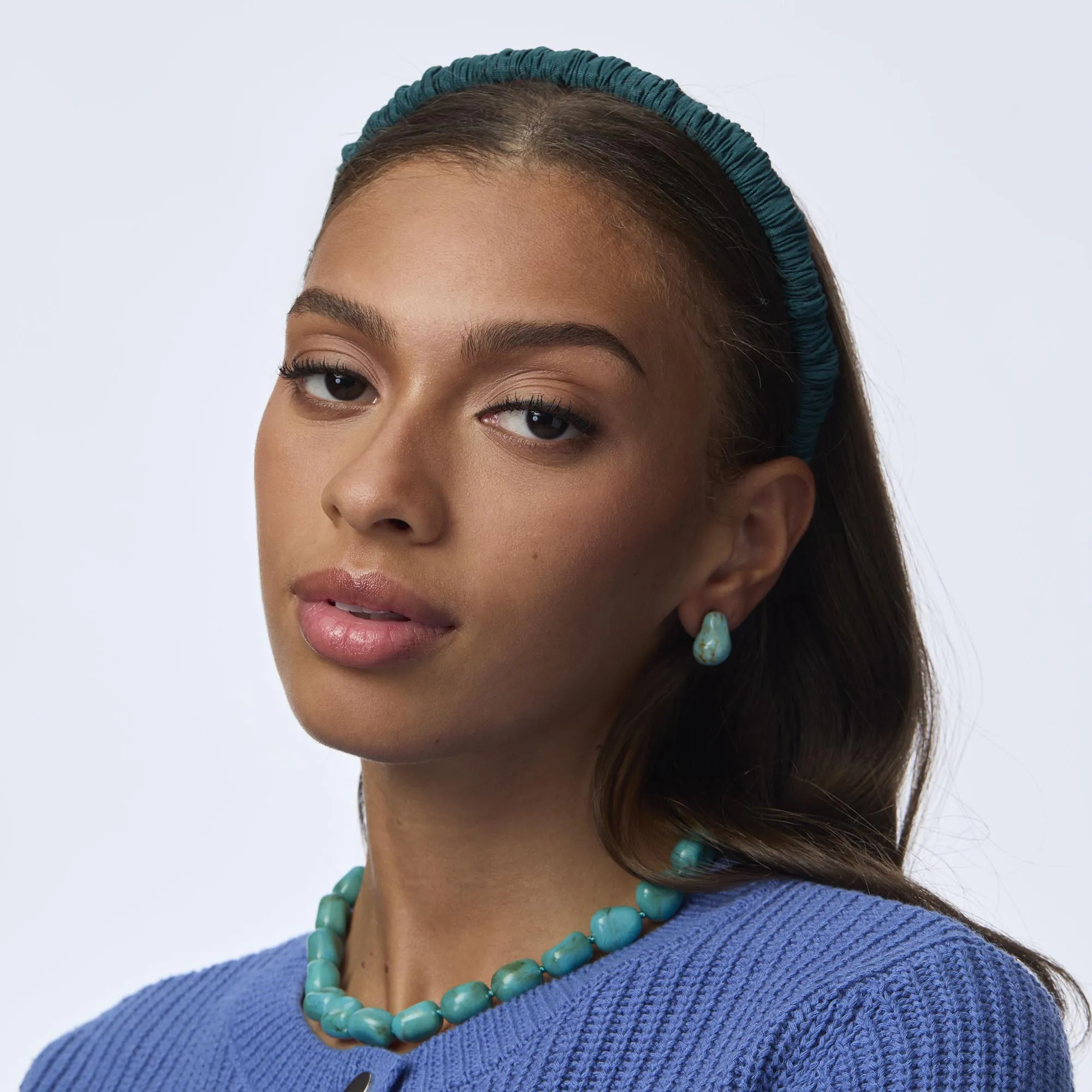 PEACOCK JESSIE CRINKLED SILK HEADBAND sold by Lele Sadoughi product image thumbnail 2