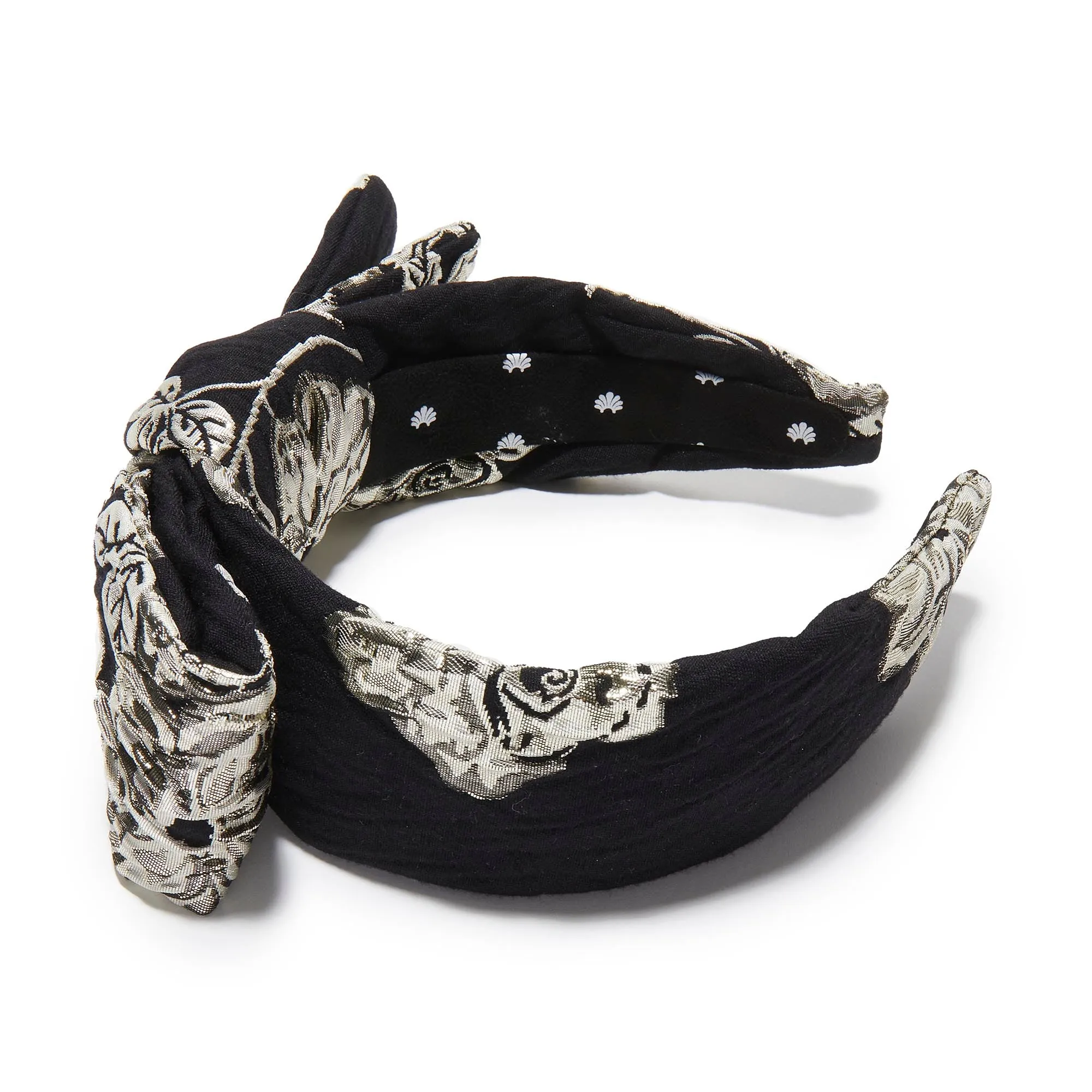 JET HOLLY FLORAL JACQUARD HEADBAND sold by Lele Sadoughi product image thumbnail 3