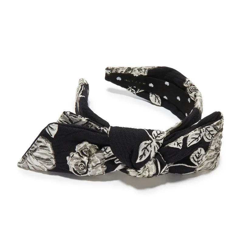 JET HOLLY FLORAL JACQUARD HEADBAND sold by Lele Sadoughi