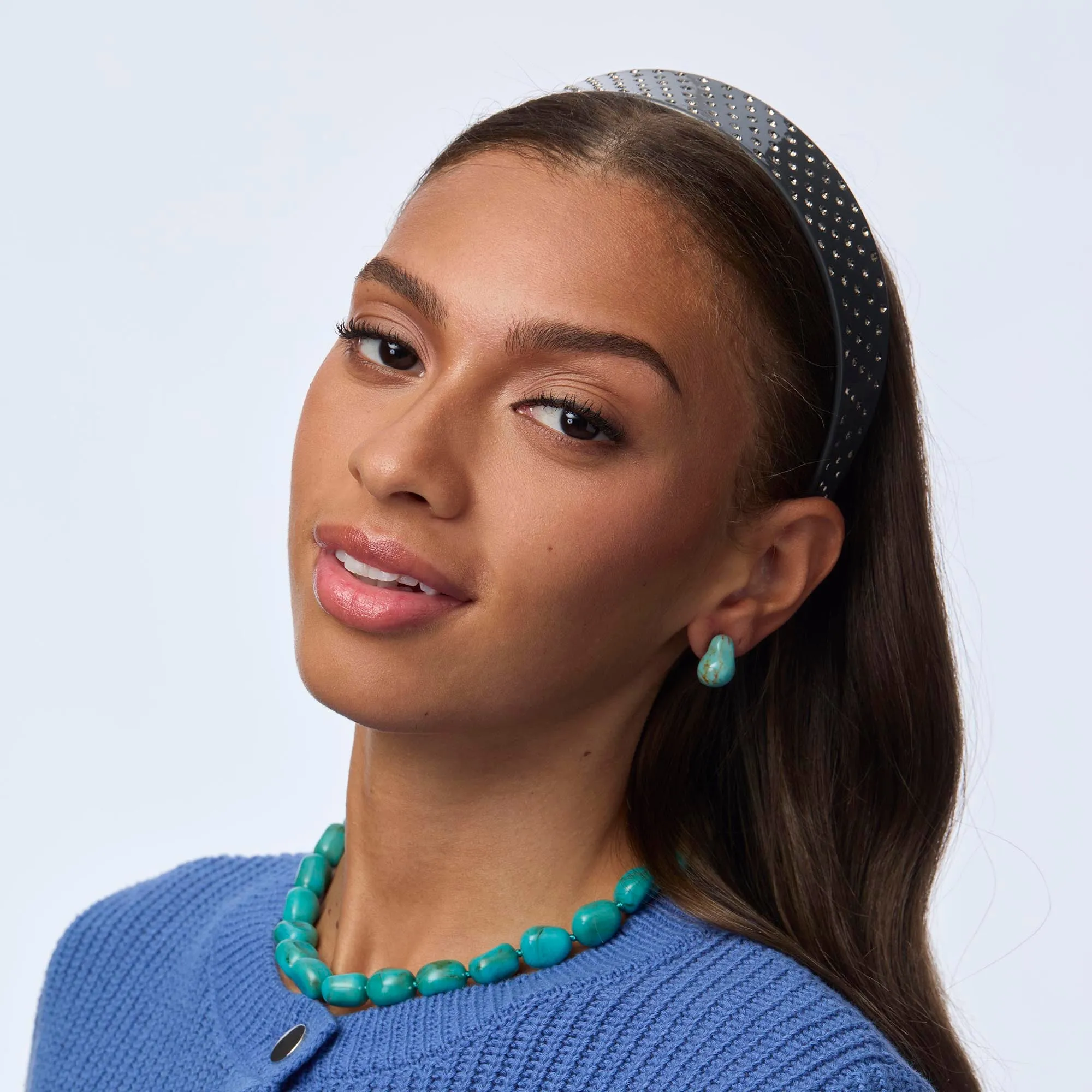 SLATE GRAY CHER CRYSTAL ACETATE HEADBAND sold by Lele Sadoughi product image thumbnail 4