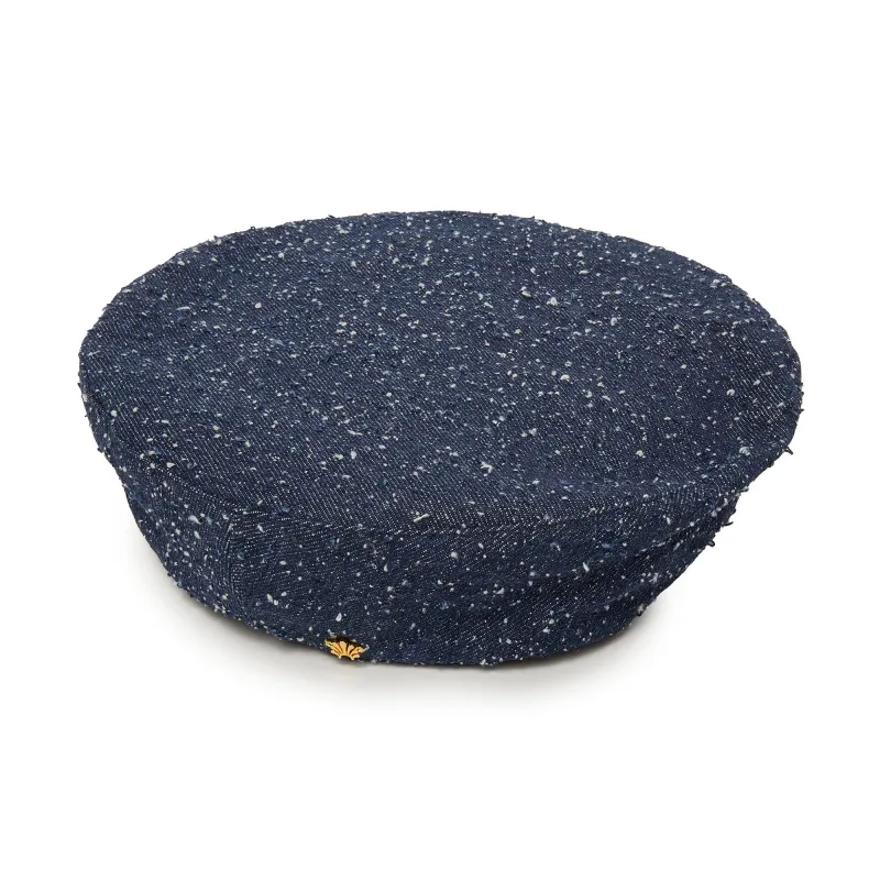 DOBBY DENIM BRIDGET PILLBOX BERET sold by Lele Sadoughi