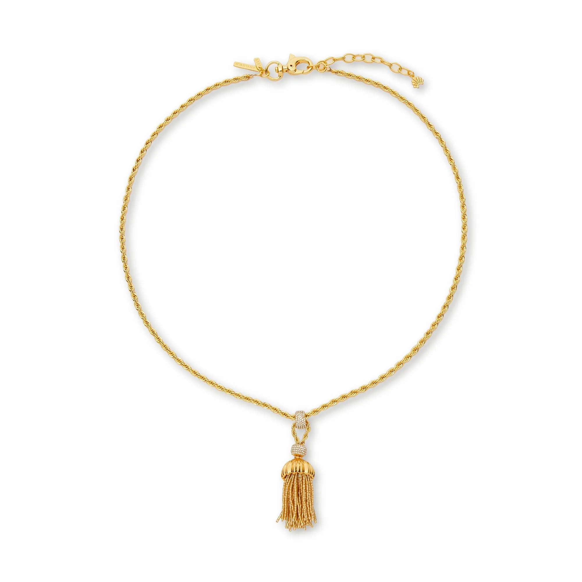 GOLD CHATEAU ROPE TASSEL NECKLACE sold by Lele Sadoughi
