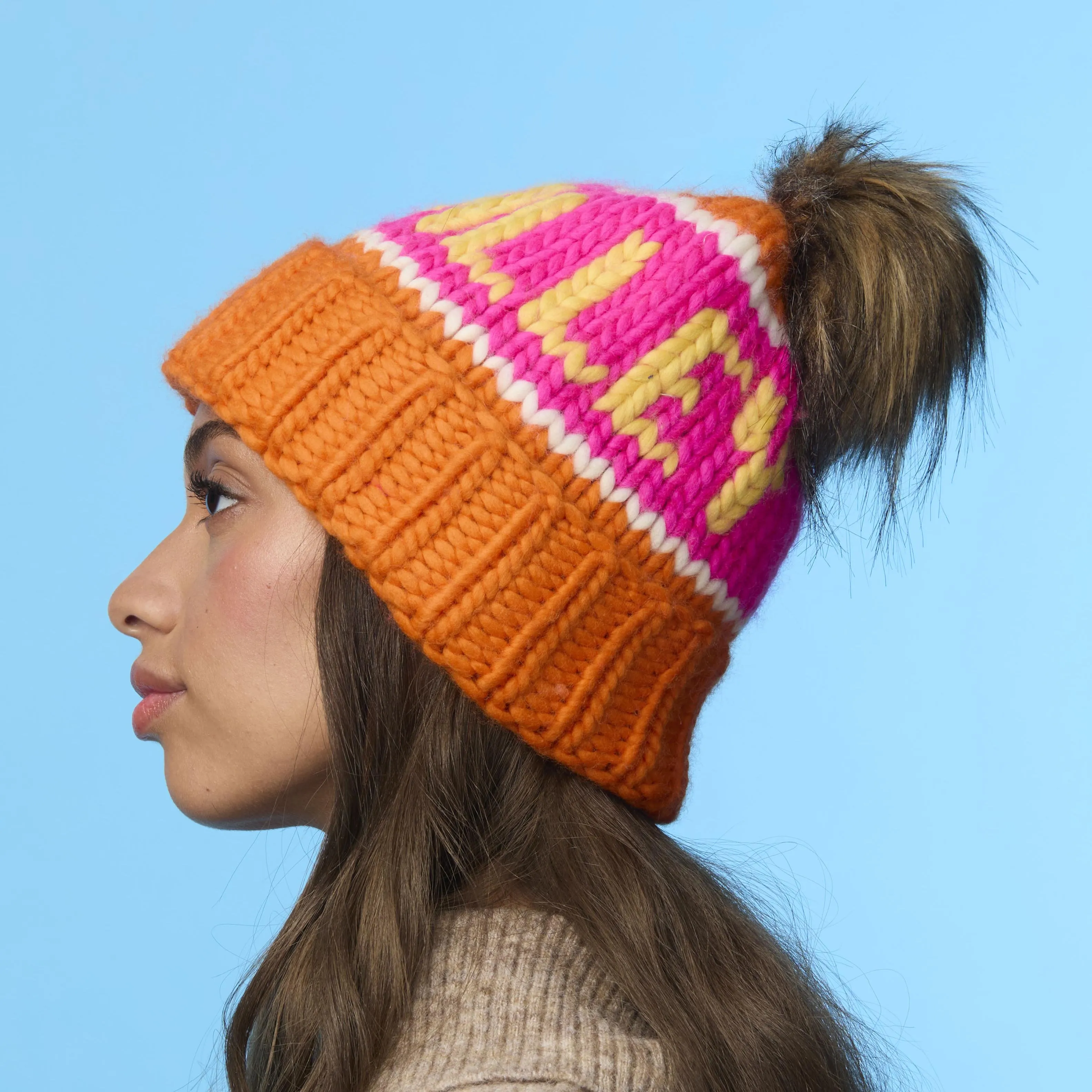 BRIGHT ORANGE SUN VALLEY BEANIE sold by Lele Sadoughi product image thumbnail 4
