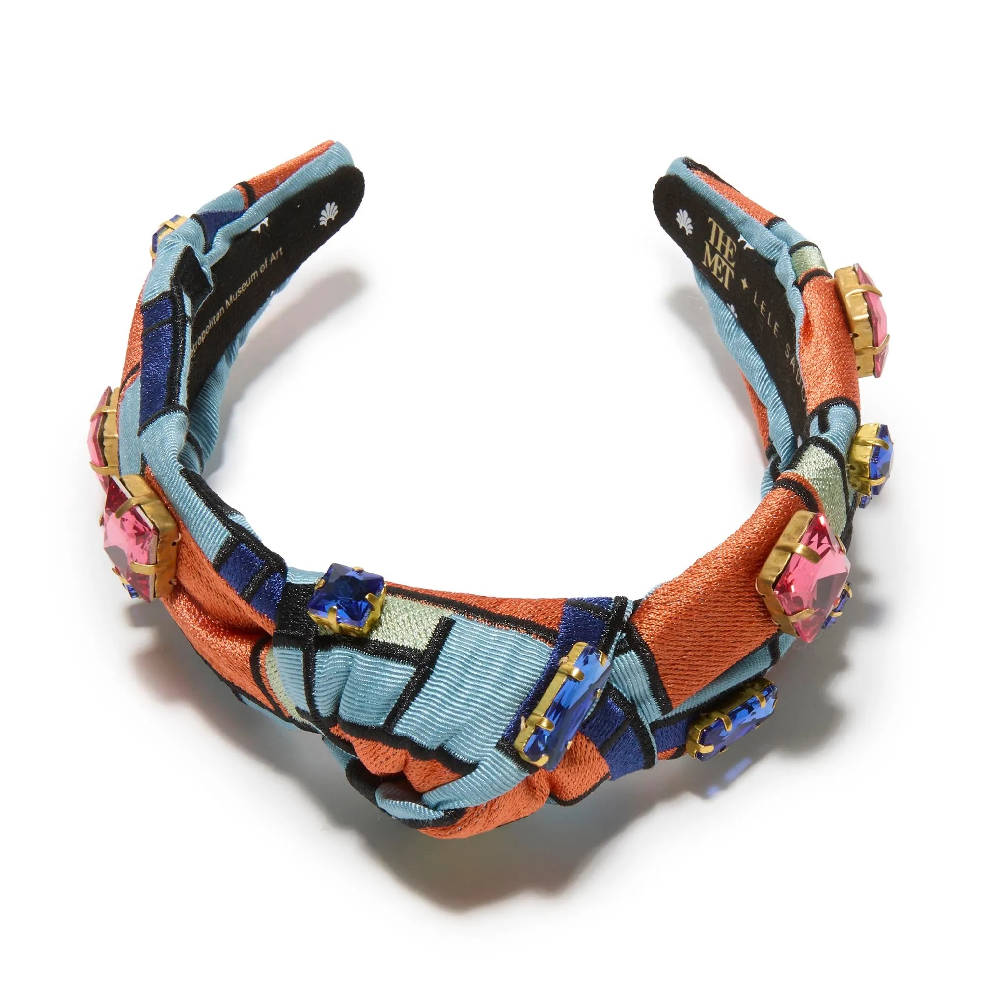 THE MET X LELE MONDRIAN COMPOSITION KNOTTED EMBROIDERED HEADBAND sold by Lele Sadoughi product image thumbnail 3