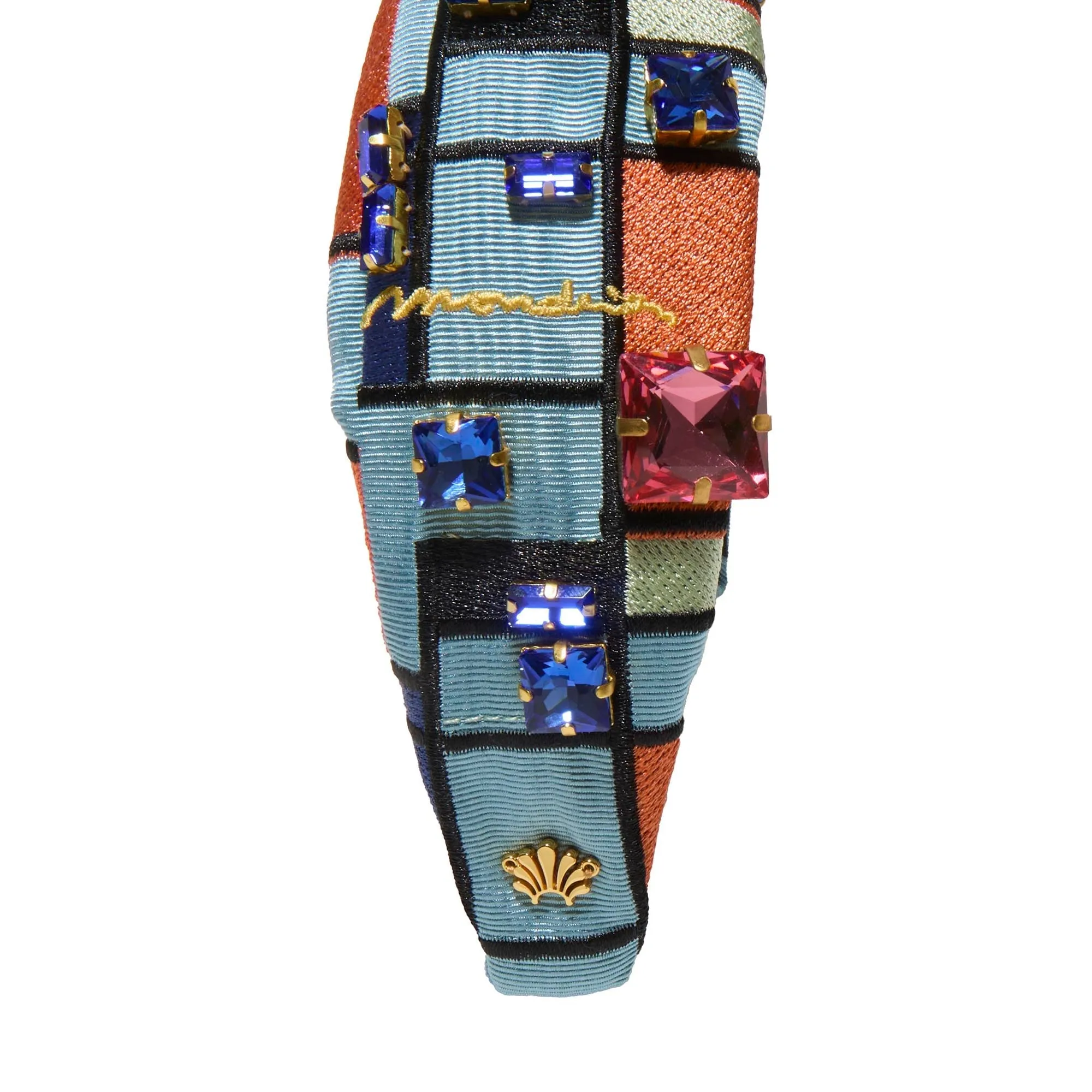 THE MET X LELE MONDRIAN COMPOSITION KNOTTED EMBROIDERED HEADBAND sold by Lele Sadoughi product image thumbnail 4