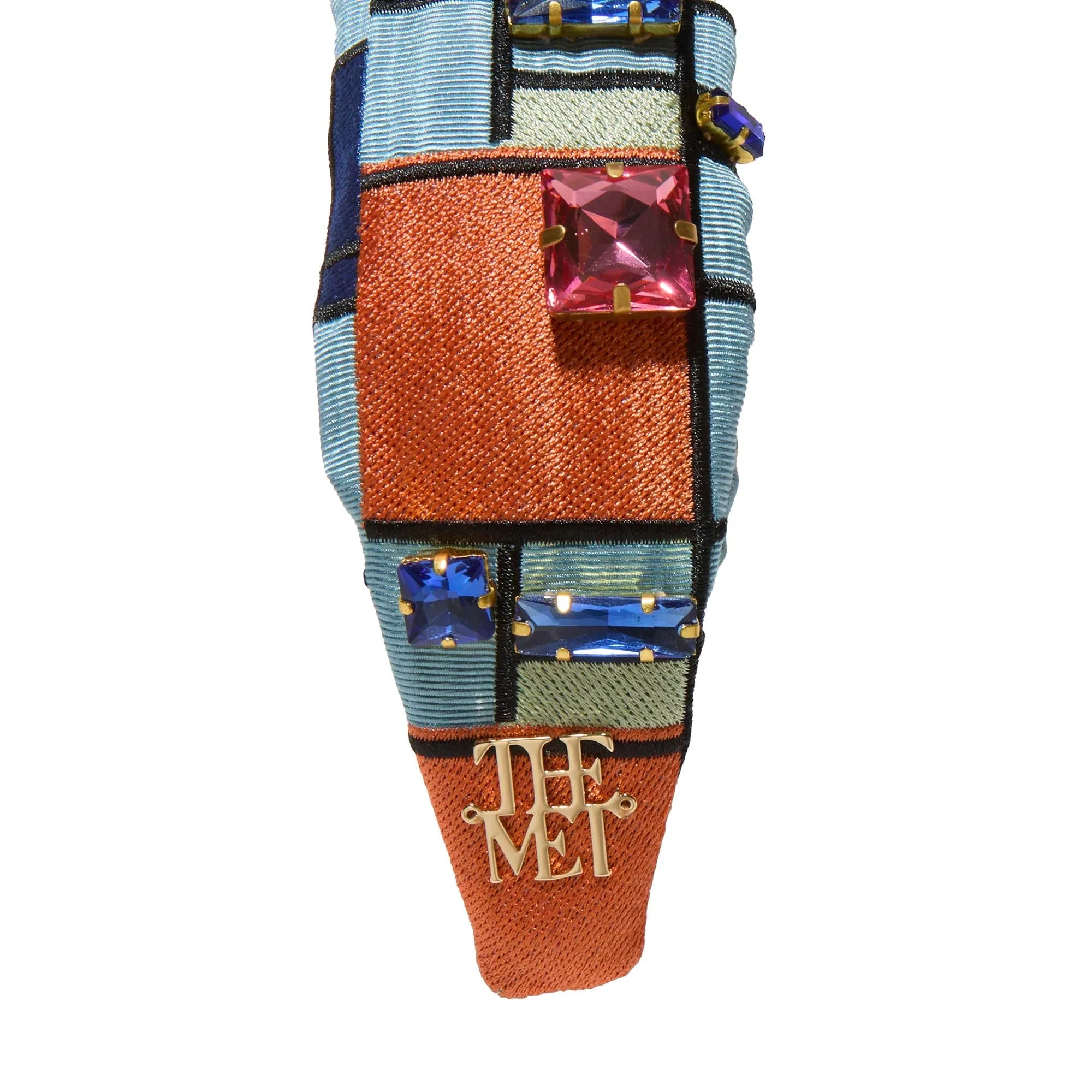 THE MET X LELE MONDRIAN COMPOSITION KNOTTED EMBROIDERED HEADBAND sold by Lele Sadoughi product image thumbnail 5
