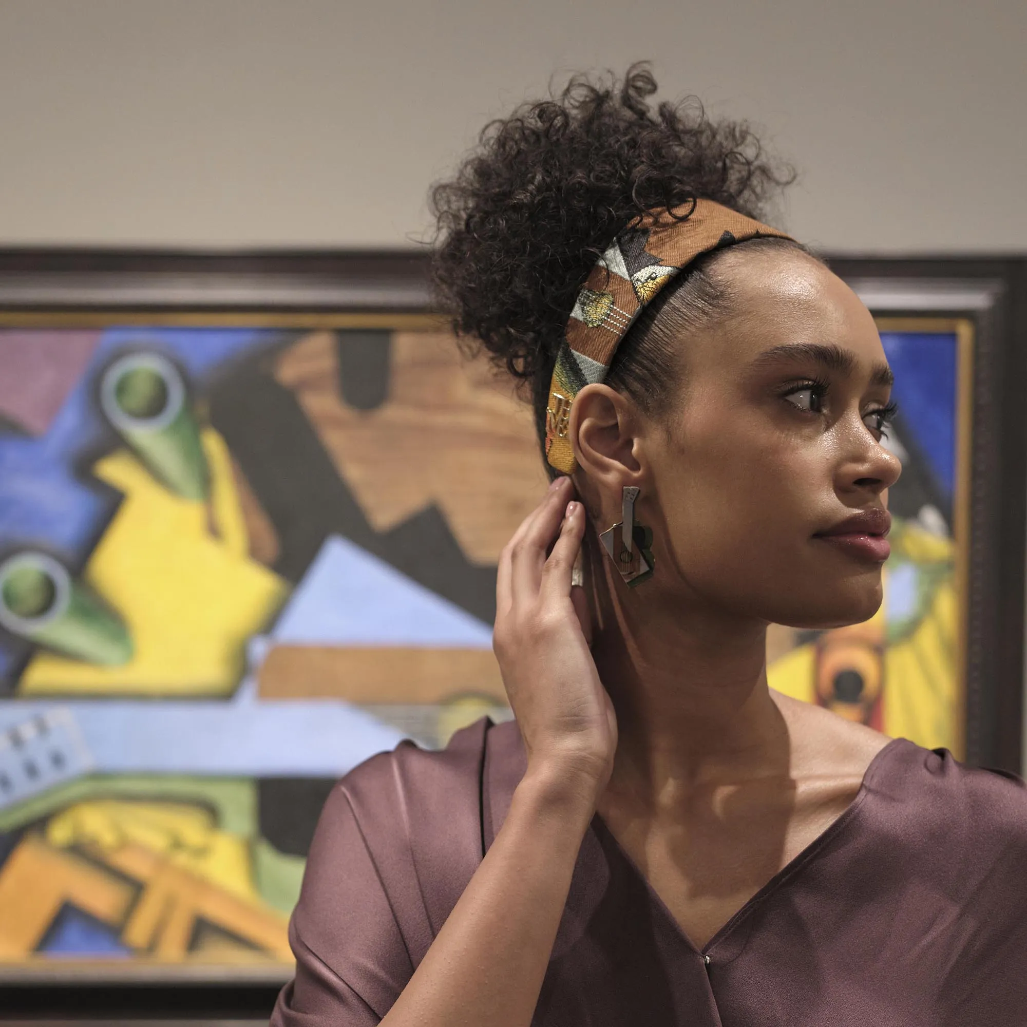 THE MET X LELE GRIS STILL LIFE WITH A GUITAR BRIGITTE EMBROIDERED HEADBAND sold by Lele Sadoughi product image thumbnail 4