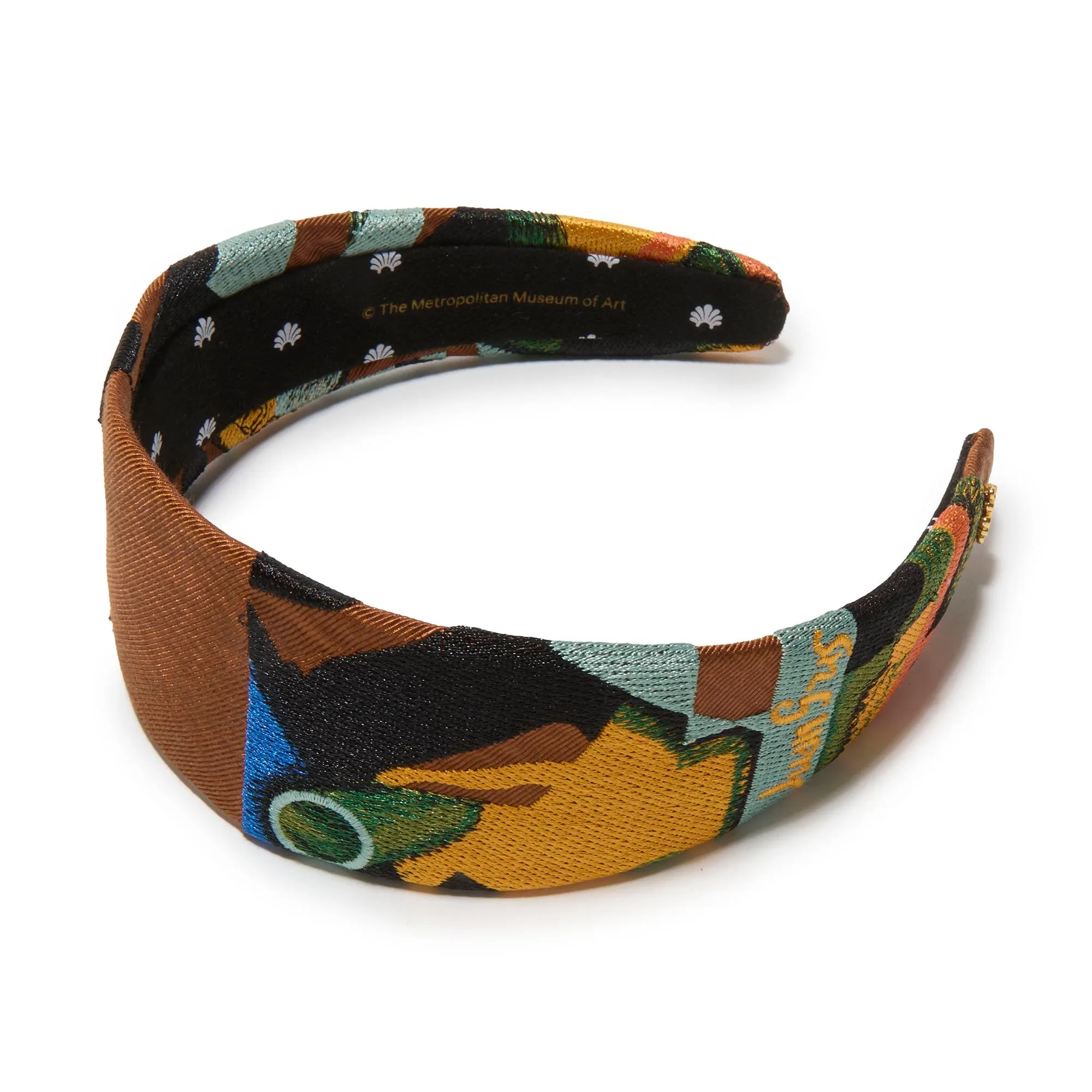 THE MET X LELE GRIS STILL LIFE WITH A GUITAR BRIGITTE EMBROIDERED HEADBAND sold by Lele Sadoughi