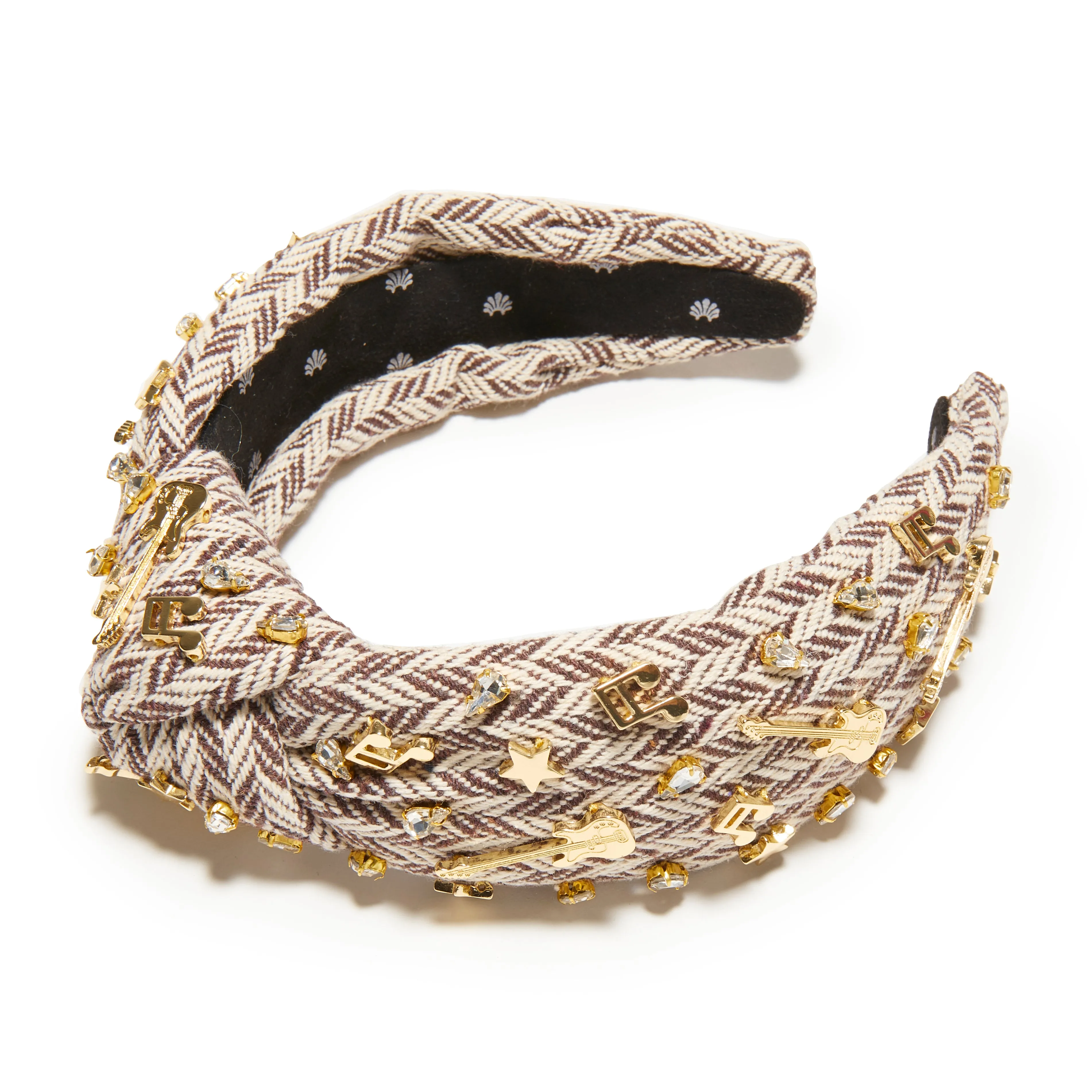 COFFEE CHEVRON NASHVILLE KNOTTED HEADBAND sold by Lele Sadoughi