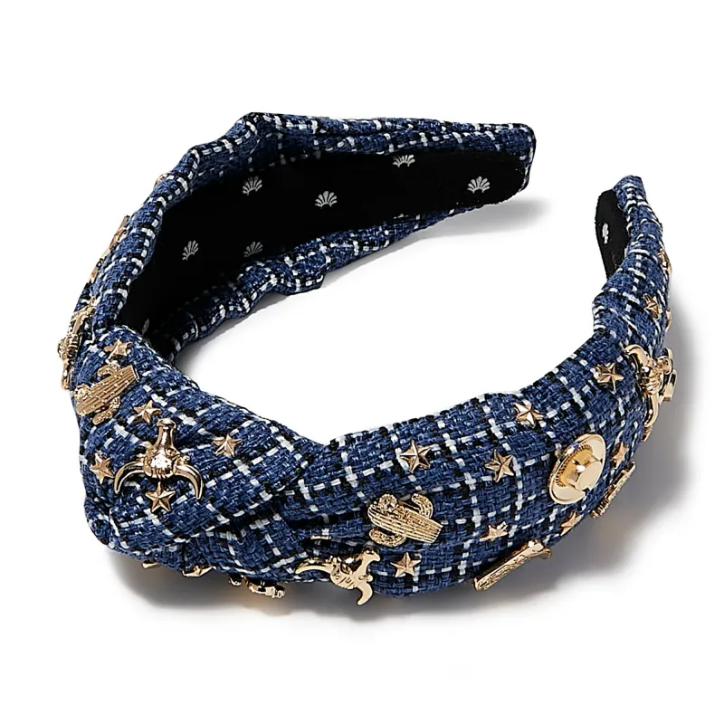 DESERT DUSK LONESTAR EMBELLISHED KNOTTED HEADBAND sold by Lele Sadoughi
