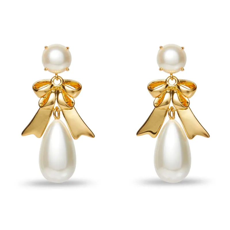 PEARL BOW EARRINGS sold by Lele Sadoughi