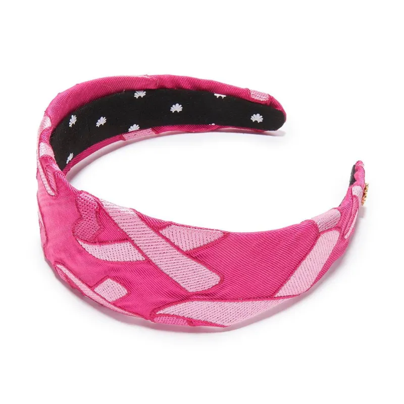 LIPSTICK PINK BRIGITTE BREAST CANCER AWARENESS HEART RIBBON HEADBAND sold by Lele Sadoughi