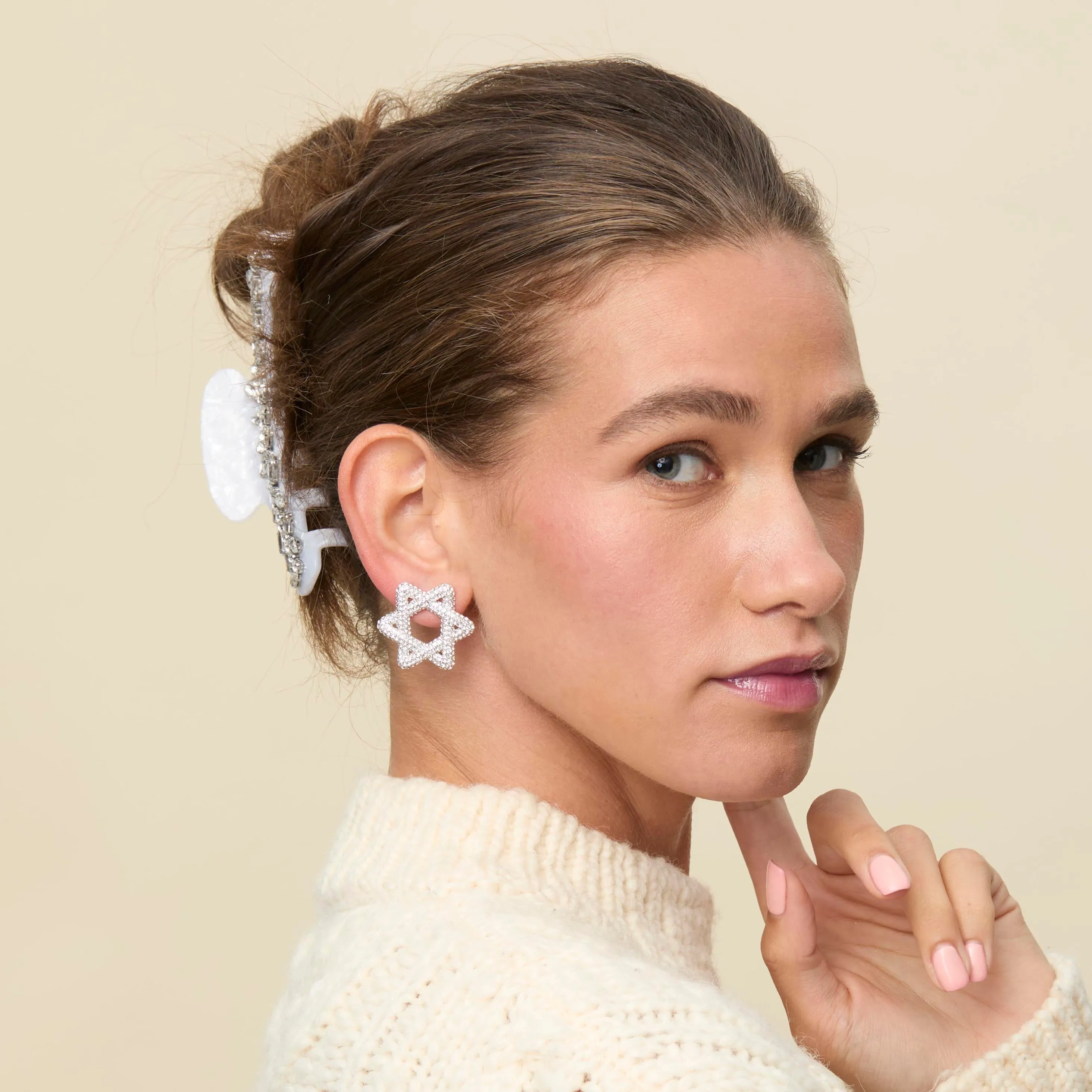 HOLIDAY LIGHTS CRYSTAL JUMBO CLIP sold by Lele Sadoughi product image thumbnail 2