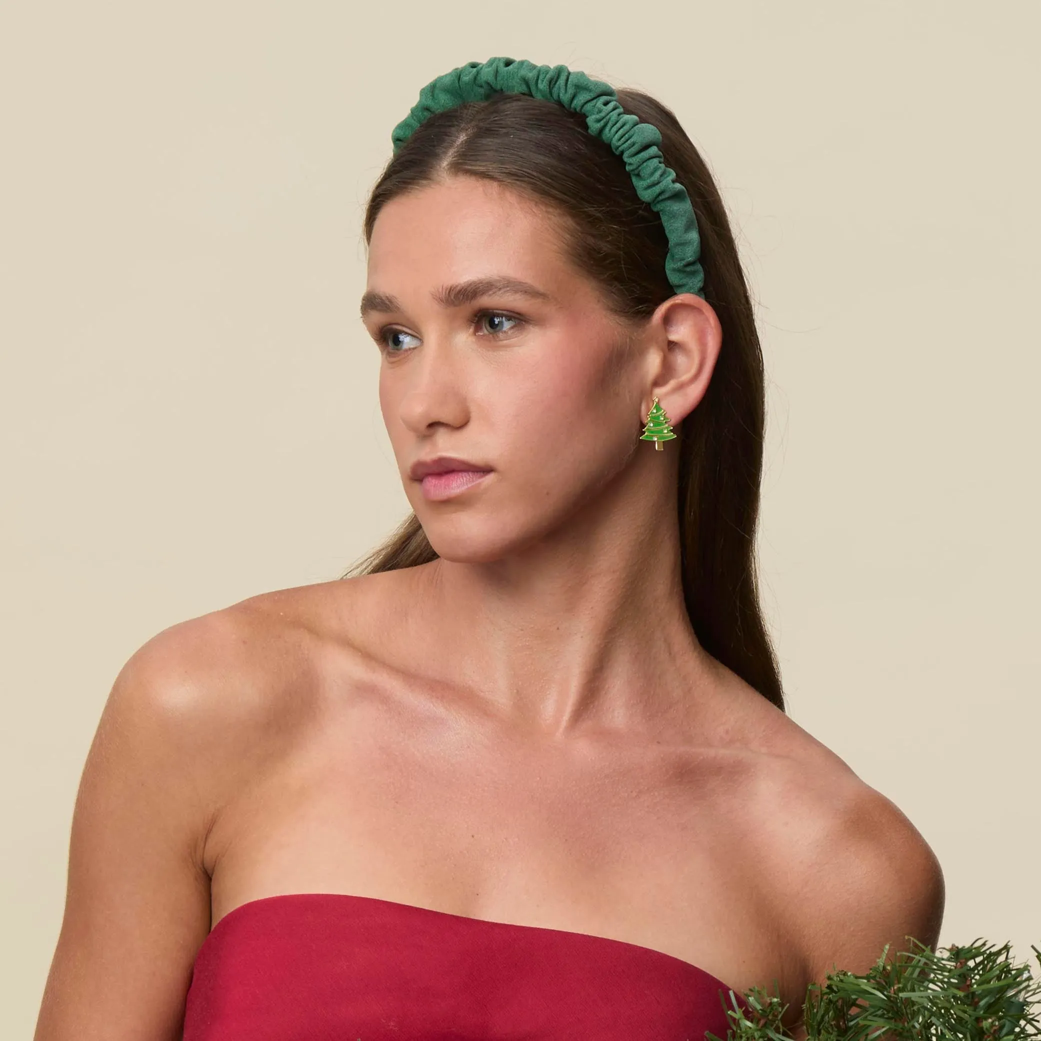 EVERGREEN JESSIE SUEDE HEADBAND sold by Lele Sadoughi product image thumbnail 4