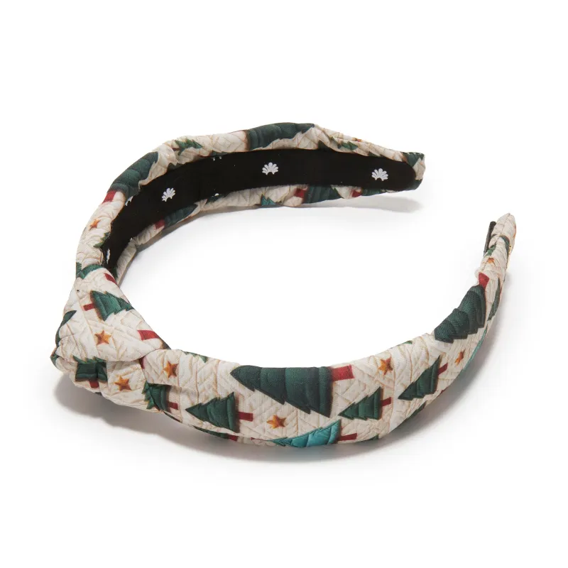 PINE FOREST SLIM KNOTTED FOREST QUILTED HEADBAND sold by Lele Sadoughi