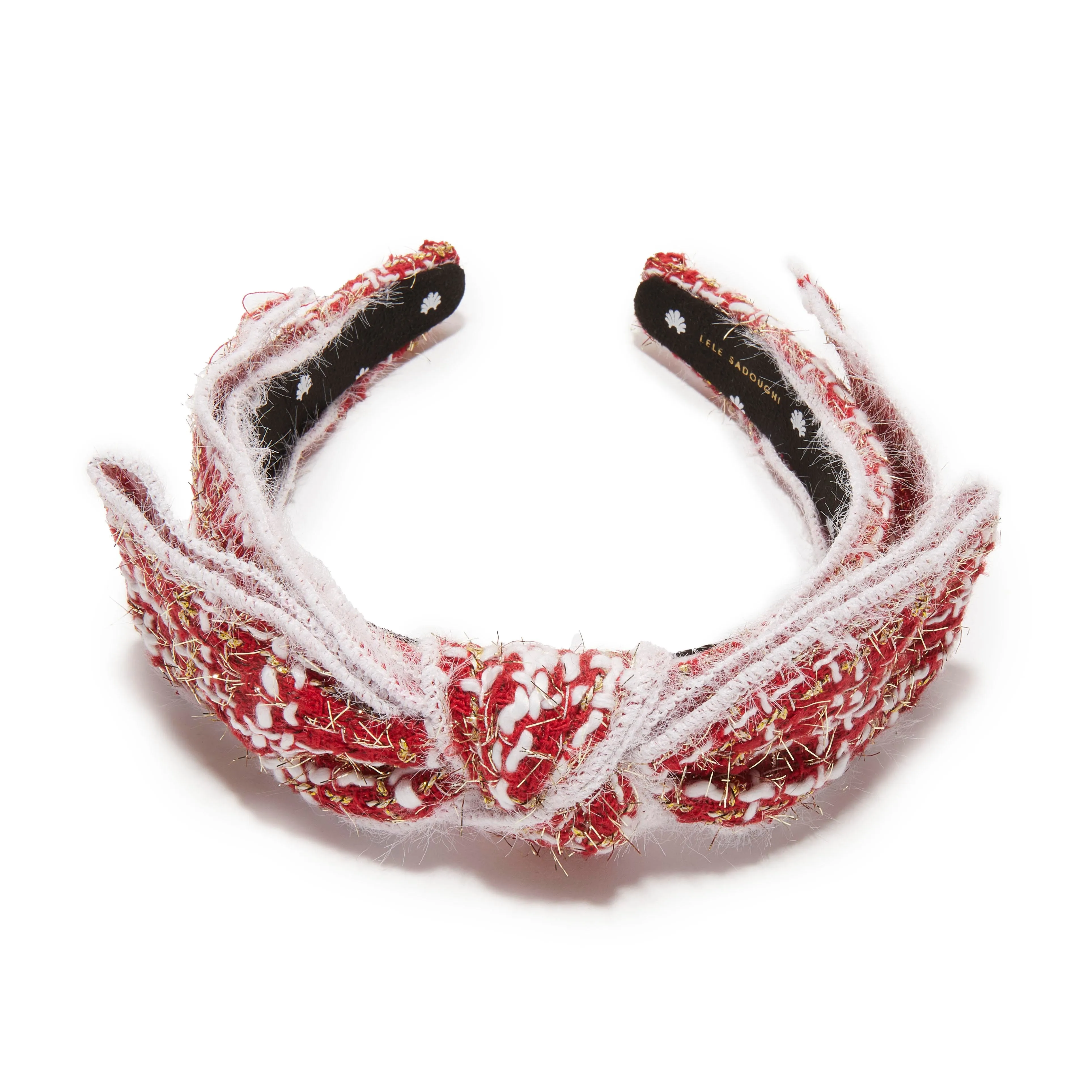 FROSTED RED SHIRLEY SLIM TWEED HEADBAND sold by Lele Sadoughi product image thumbnail 3