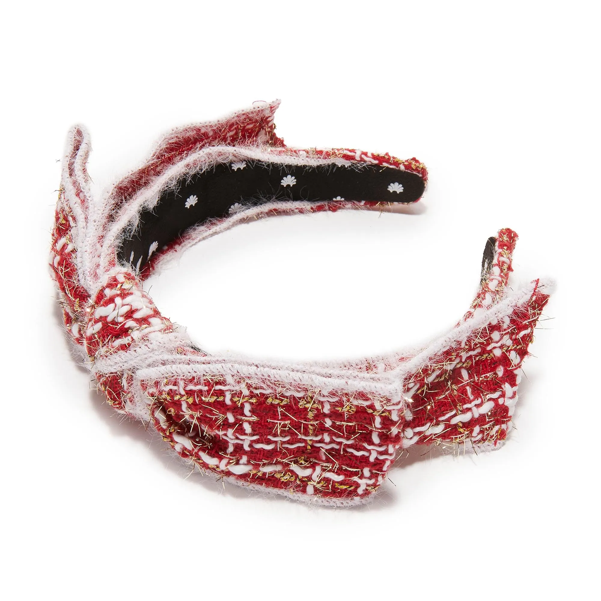 FROSTED RED SHIRLEY SLIM TWEED HEADBAND sold by Lele Sadoughi