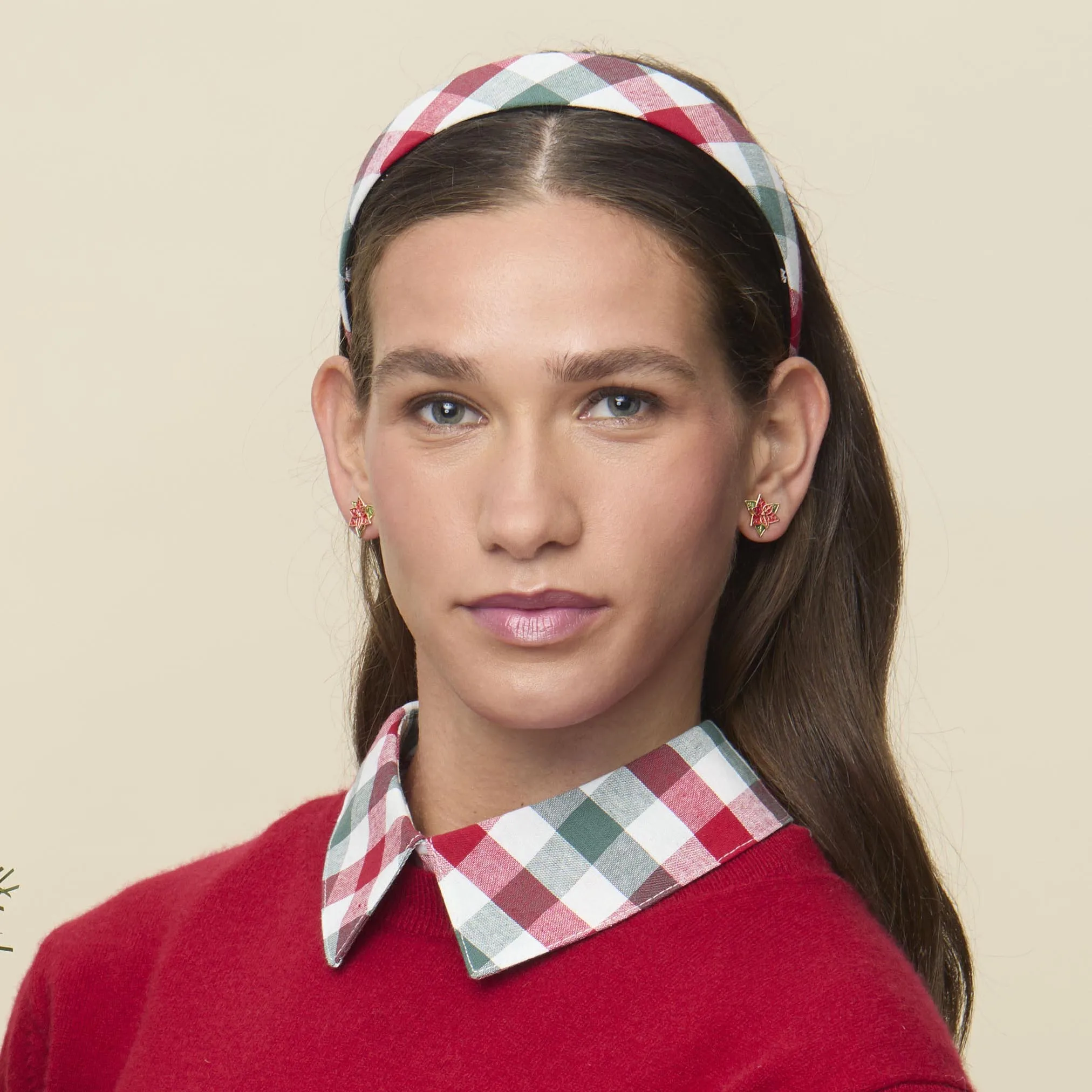 CHRISTMAS GINGHAM BESSETTE HEADBAND sold by Lele Sadoughi product image thumbnail 2