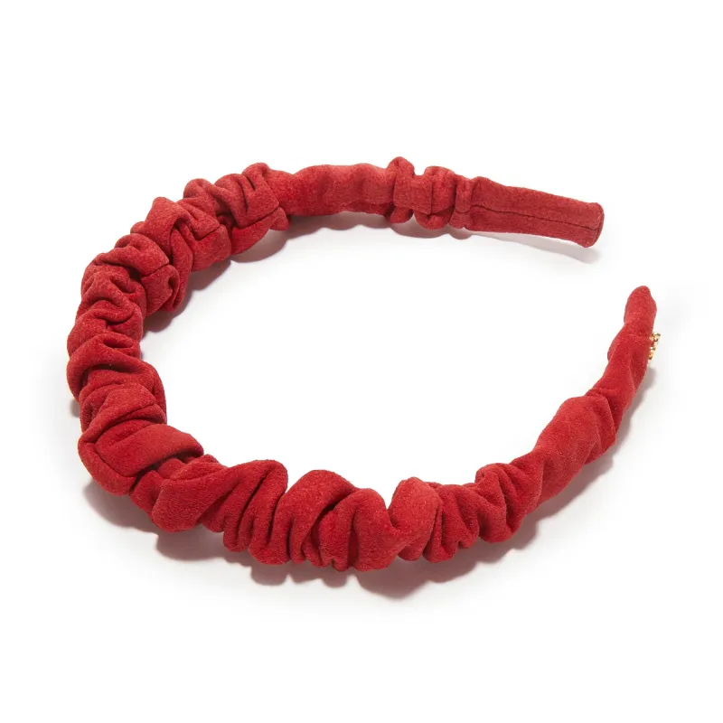 CRIMSON RED JESSIE SUEDE HEADBAND sold by Lele Sadoughi