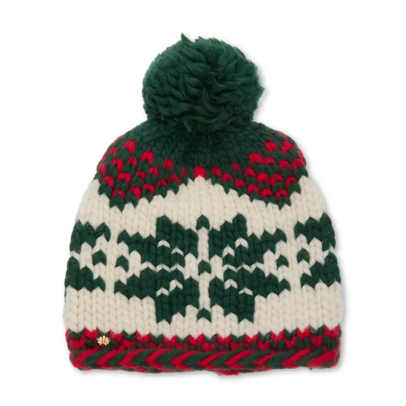 FOREST CRIMSON SNOWFLAKE BEANIE sold by Lele Sadoughi