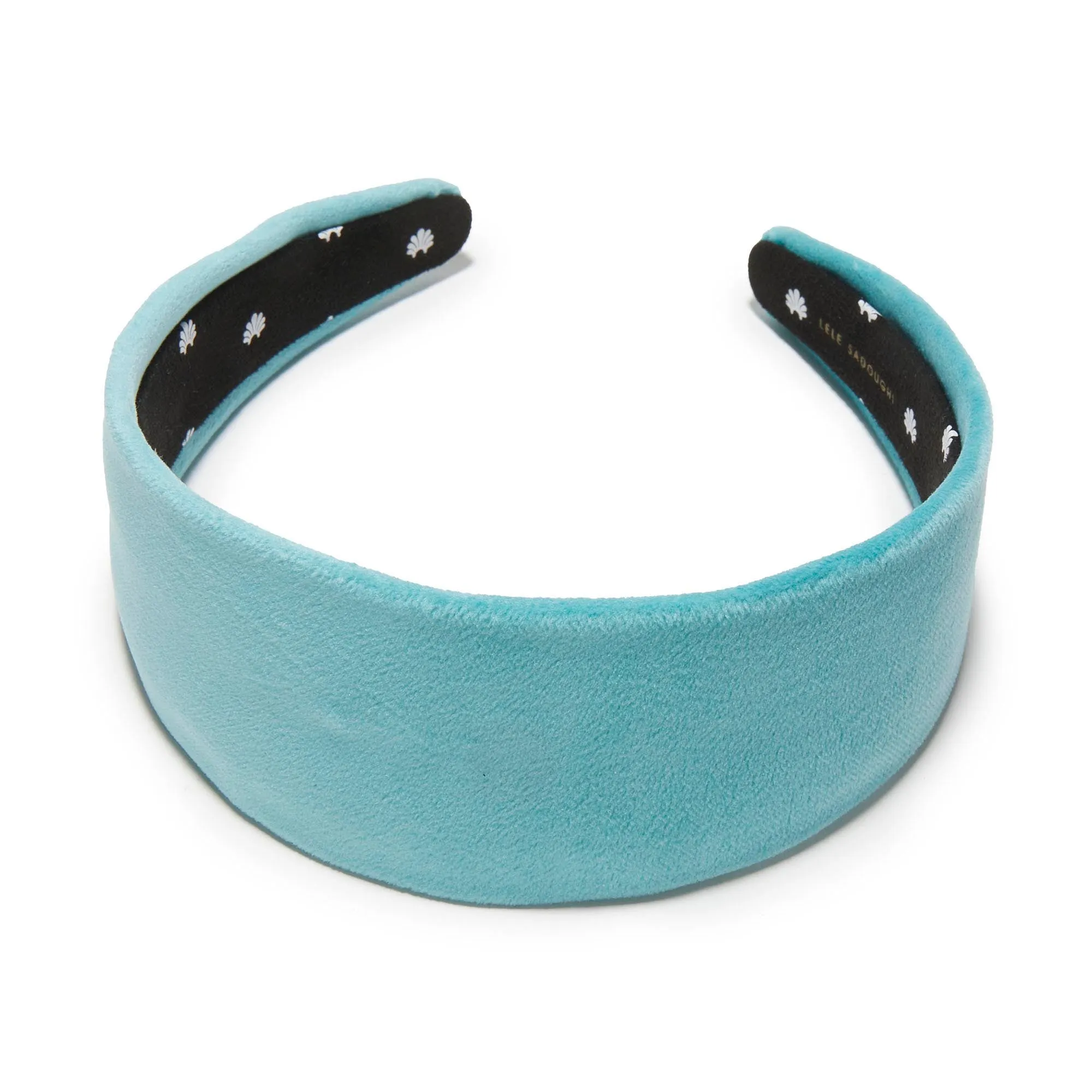 BRIGHT TURQUOISE BRIGITTE VELVET HEADBAND sold by Lele Sadoughi product image thumbnail 2