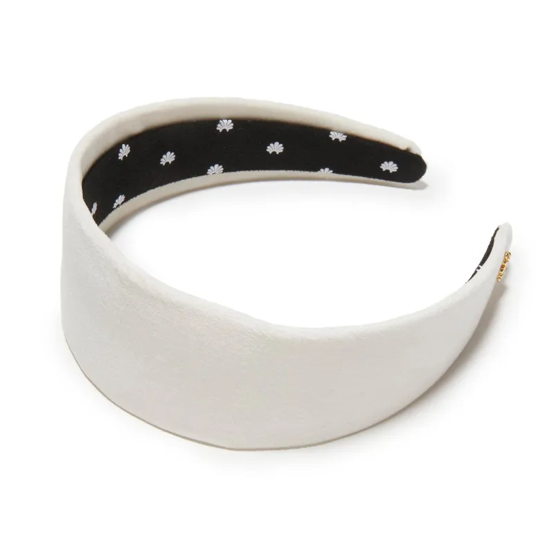 IVORY BRIGITTE VELVET HEADBAND sold by Lele Sadoughi
