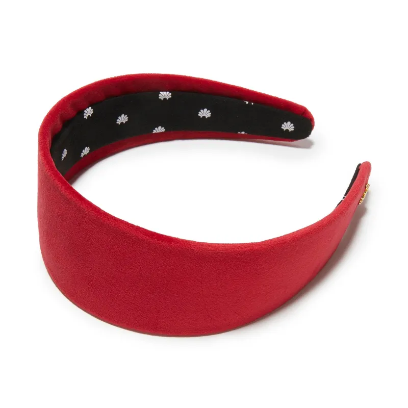 RED BRIGITTE VELVET HEADBAND sold by Lele Sadoughi