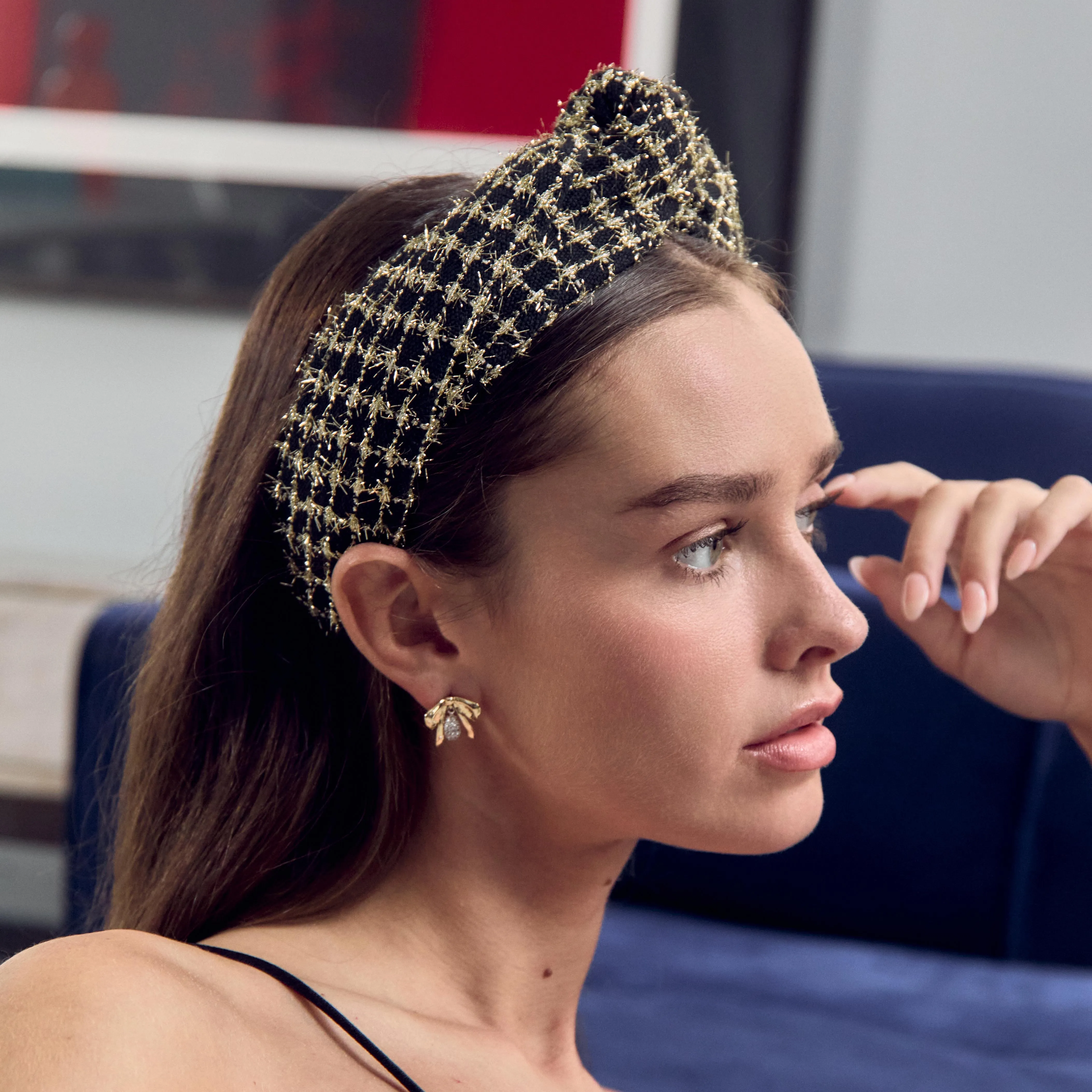 CRYSTAL DAINTY PAVE BOW EARRINGS sold by Lele Sadoughi product image thumbnail 2