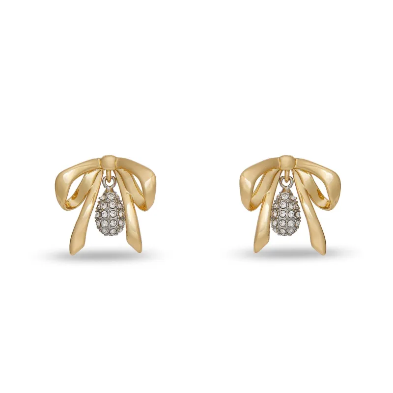 CRYSTAL DAINTY PAVE BOW EARRINGS sold by Lele Sadoughi