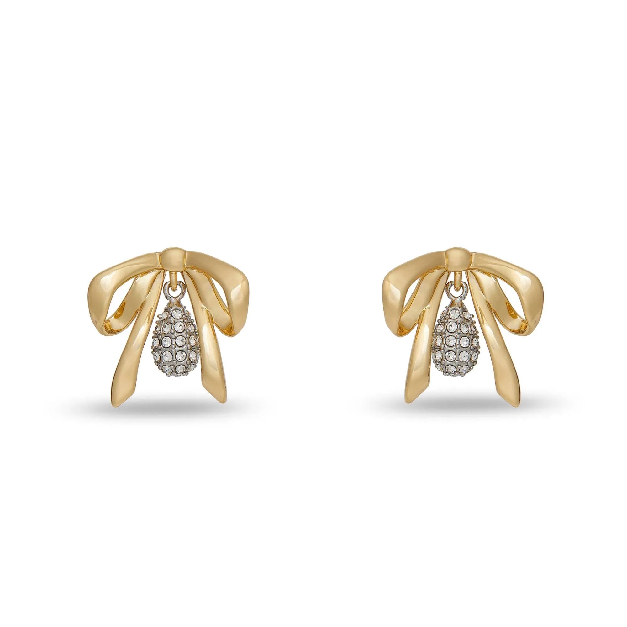 CRYSTAL DAINTY PAVE BOW EARRINGS sold by Lele Sadoughi