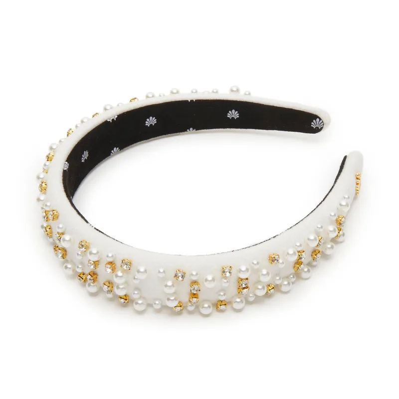 IVORY CHARLOTTE PEARL SPRINKLE HEADBAND sold by Lele Sadoughi