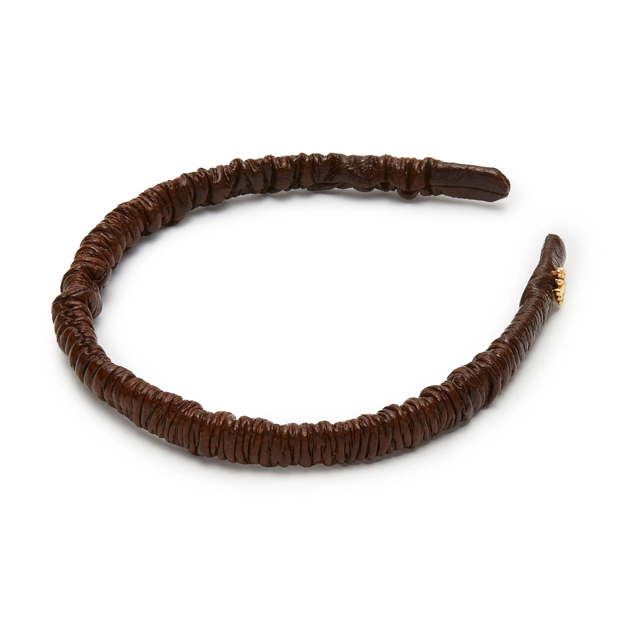 ESPRESSO JESSIE FAUX LEATHER HEADBAND sold by Lele Sadoughi