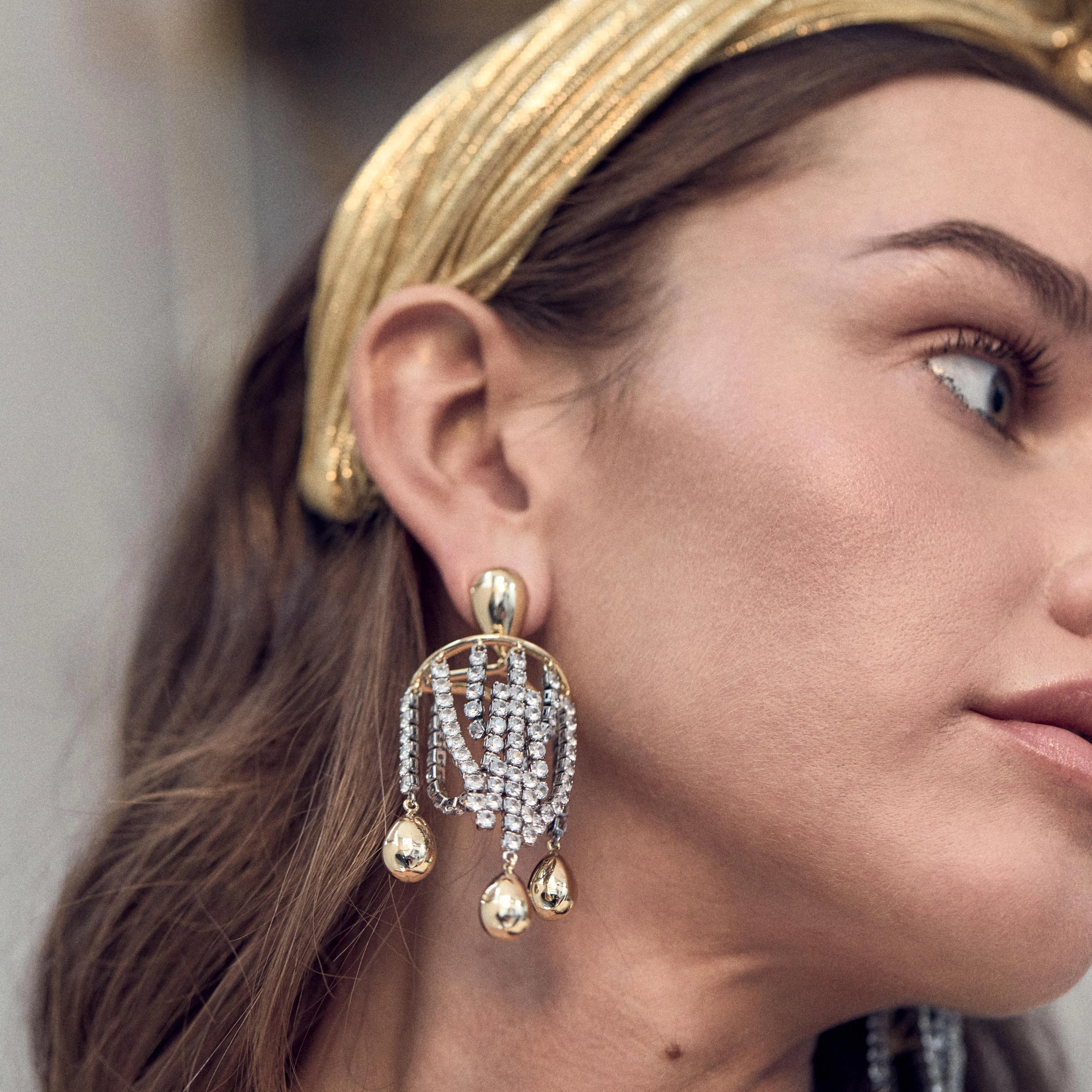 CRYSTAL OPULENT CHANDELIER EARRINGS sold by Lele Sadoughi product image thumbnail 2