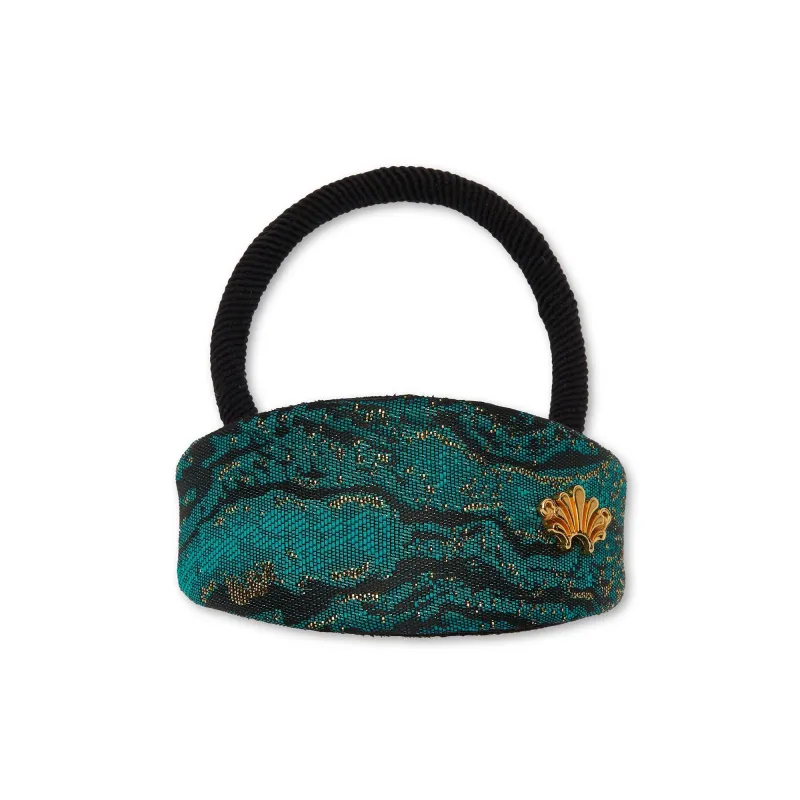 JADE GENIE FLORAL JACQUARD HAIR TIE sold by Lele Sadoughi