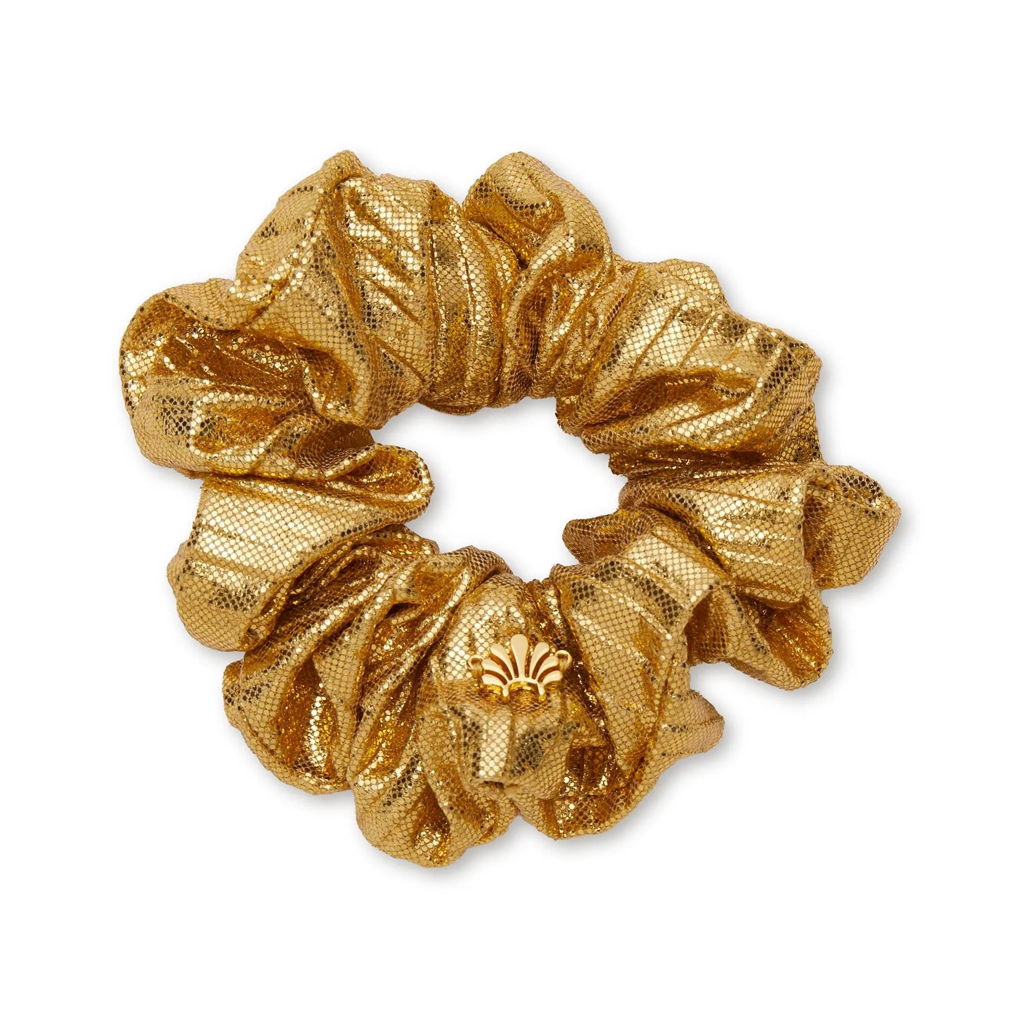 GOLD METALLIC SCRUNCHIE sold by Lele Sadoughi