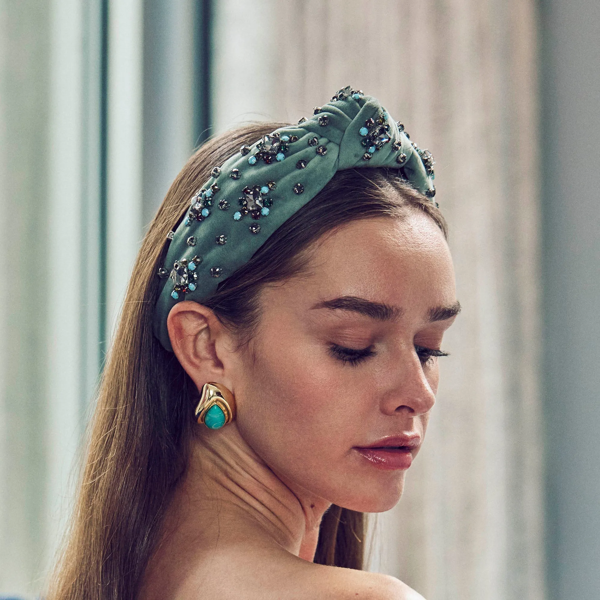 SAGE KNOTTED TWINKLE CRYSTAL HEADBAND sold by Lele Sadoughi product image thumbnail 2